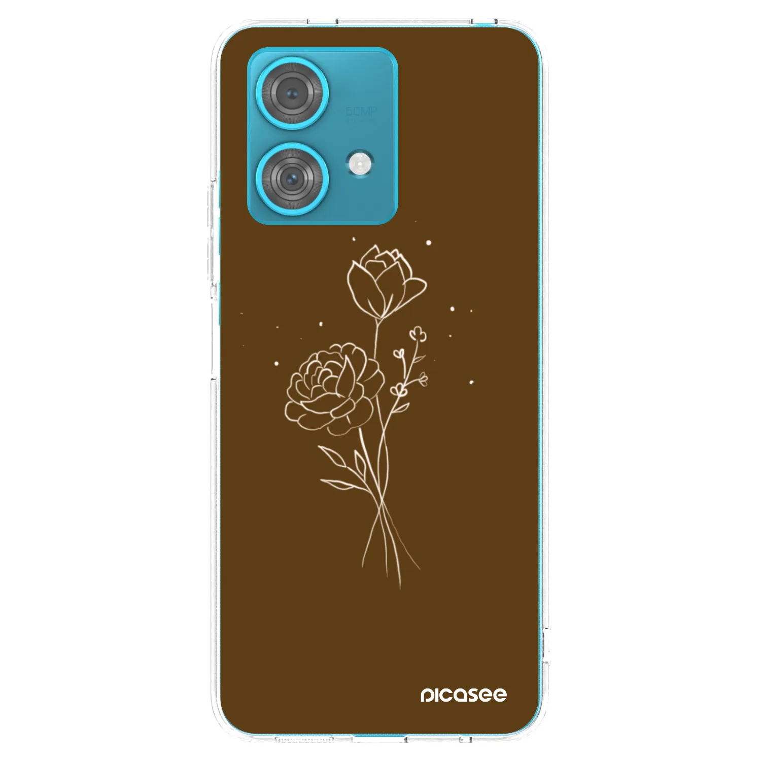 Picasee silikonowe przeźroczyste etui na Motorola Edge 40 Neo - Brown flowers