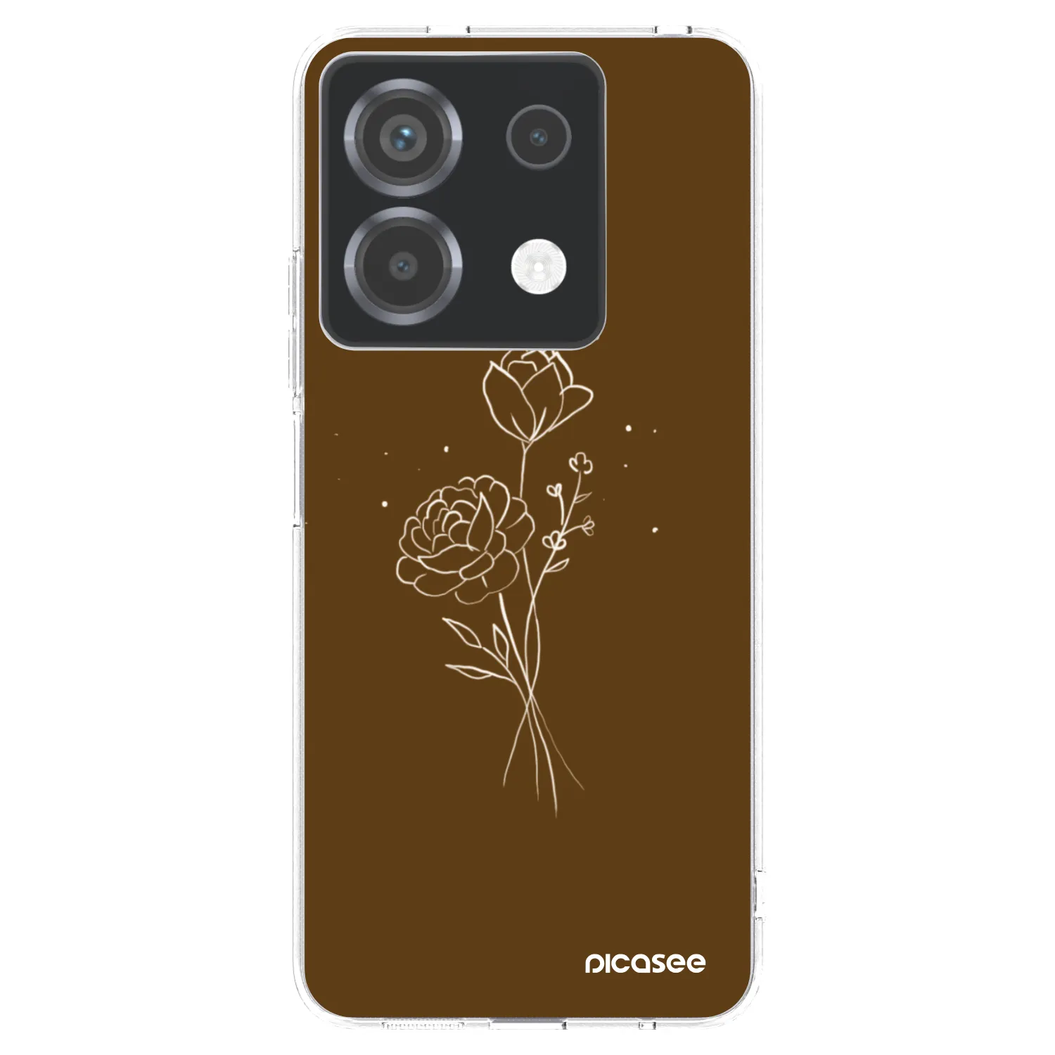 Picasee silikonowe przeźroczyste etui na Xiaomi Poco X6 - Brown flowers