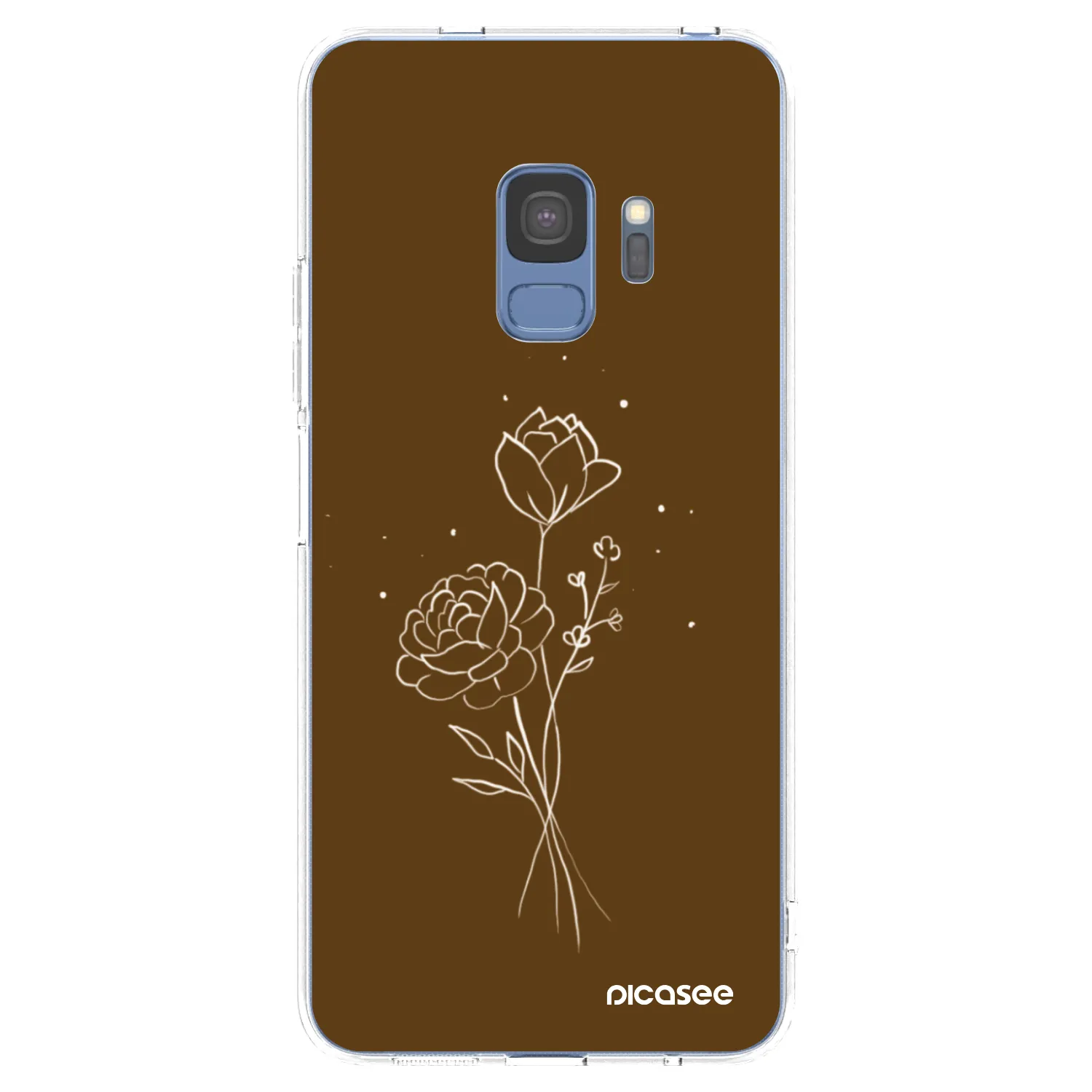 Picasee silikonowe przeźroczyste etui na Samsung Galaxy S9 G960F - Brown flowers