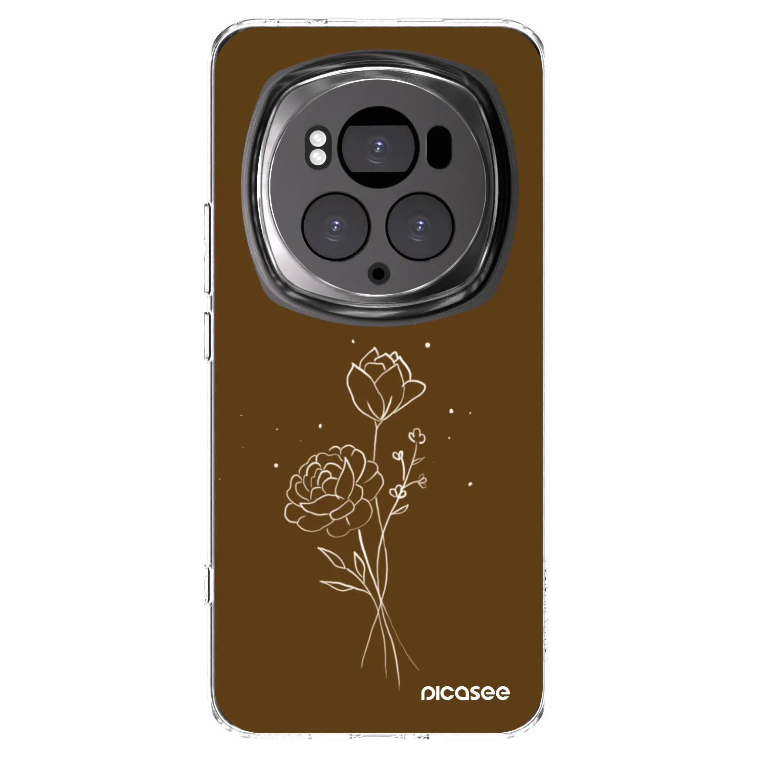 Picasee silikonowe przeźroczyste etui na Honor Magic6 Pro - Brown flowers