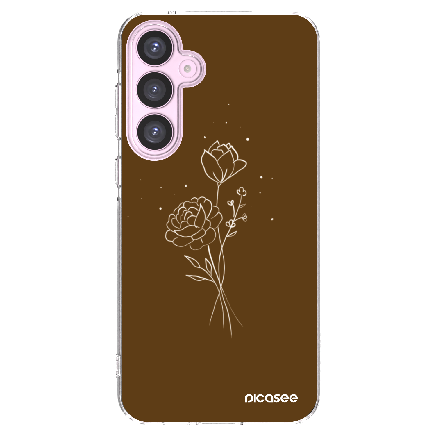 Picasee silikonowe przeźroczyste etui na Samsung Galaxy A55 5G A556B - Brown flowers