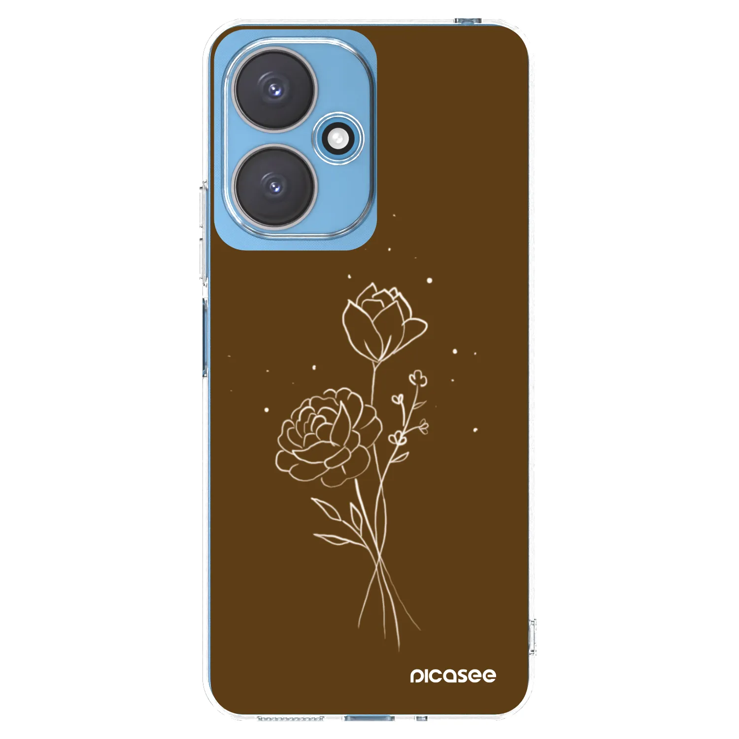 Picasee silikonowe przeźroczyste etui na Xiaomi Redmi 13C 5G - Brown flowers