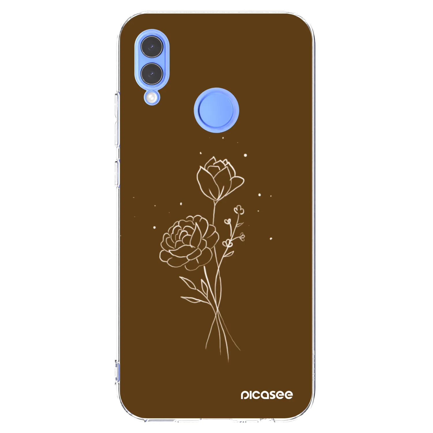 Picasee silikonowe przeźroczyste etui na Honor 10 Lite - Brown flowers