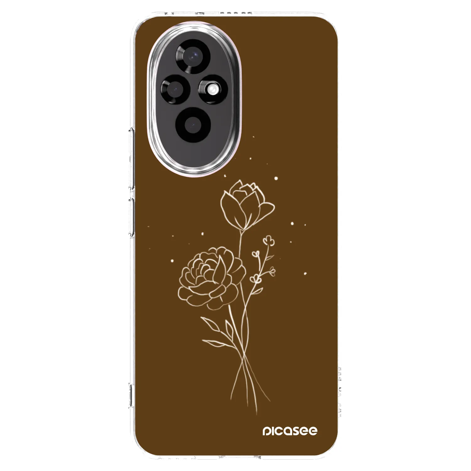 Picasee silikonowe przeźroczyste etui na Honor 200 5G - Brown flowers