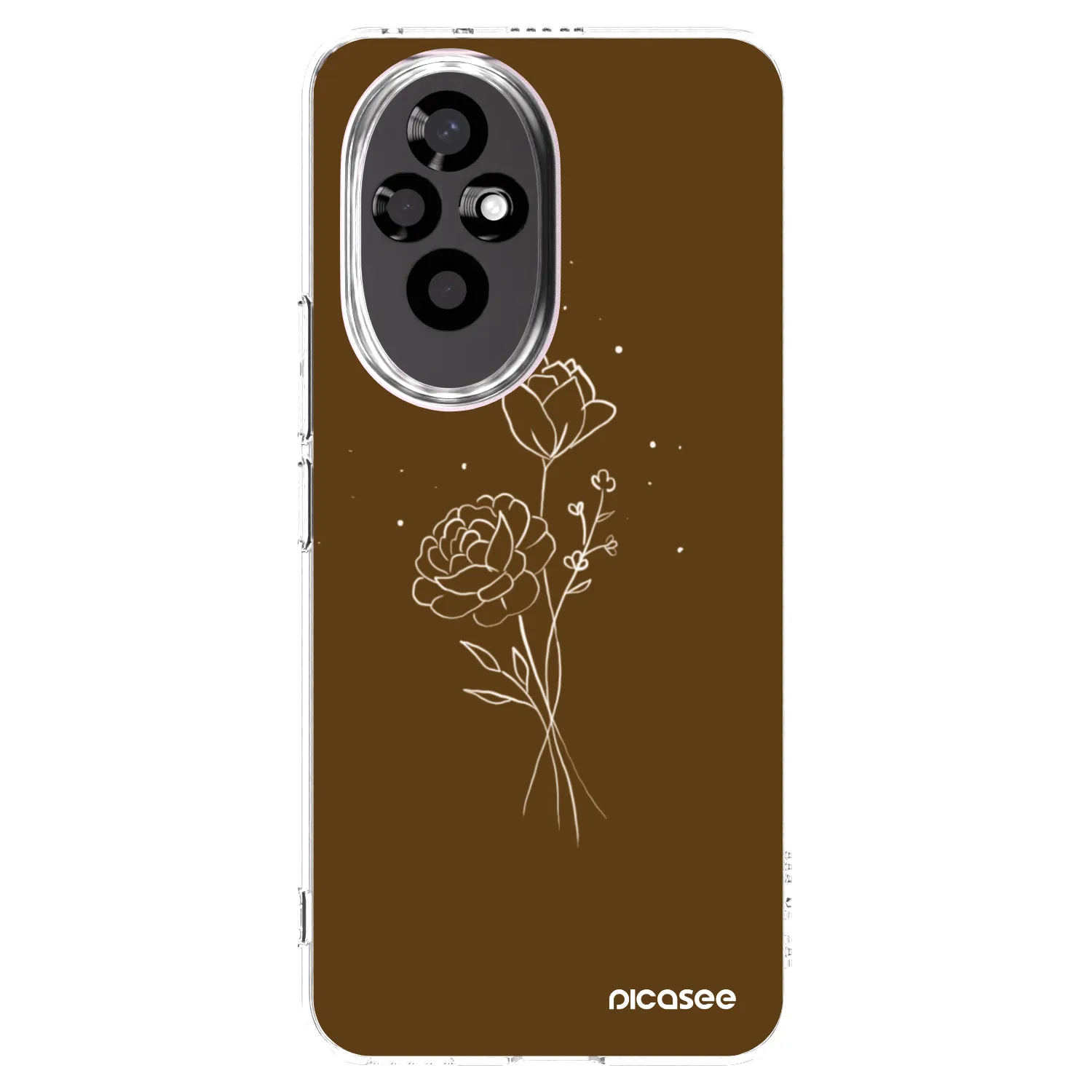 Picasee silikonowe przeźroczyste etui na Honor 200 Pro 5G - Brown flowers