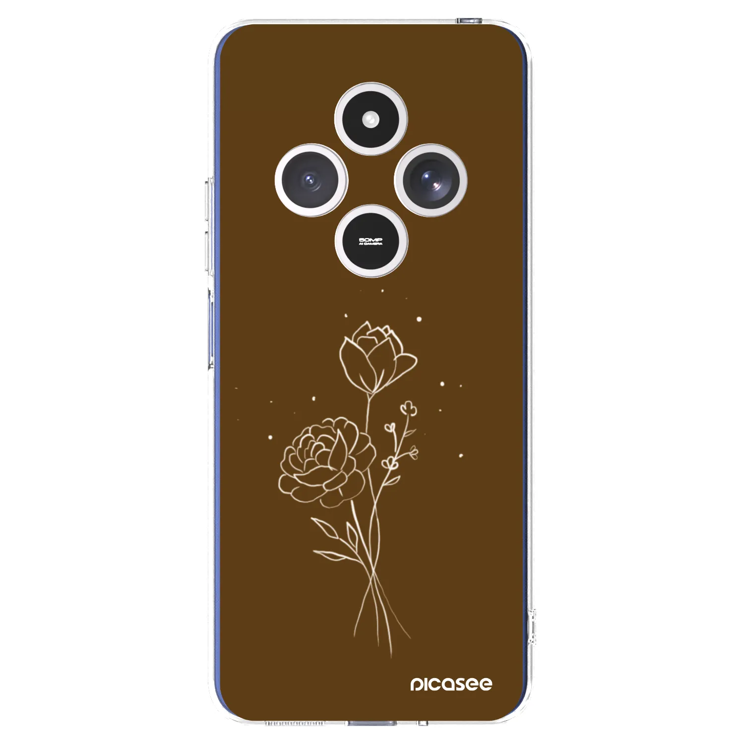 Picasee silikonowe przeźroczyste etui na Xiaomi Redmi 14C - Brown flowers