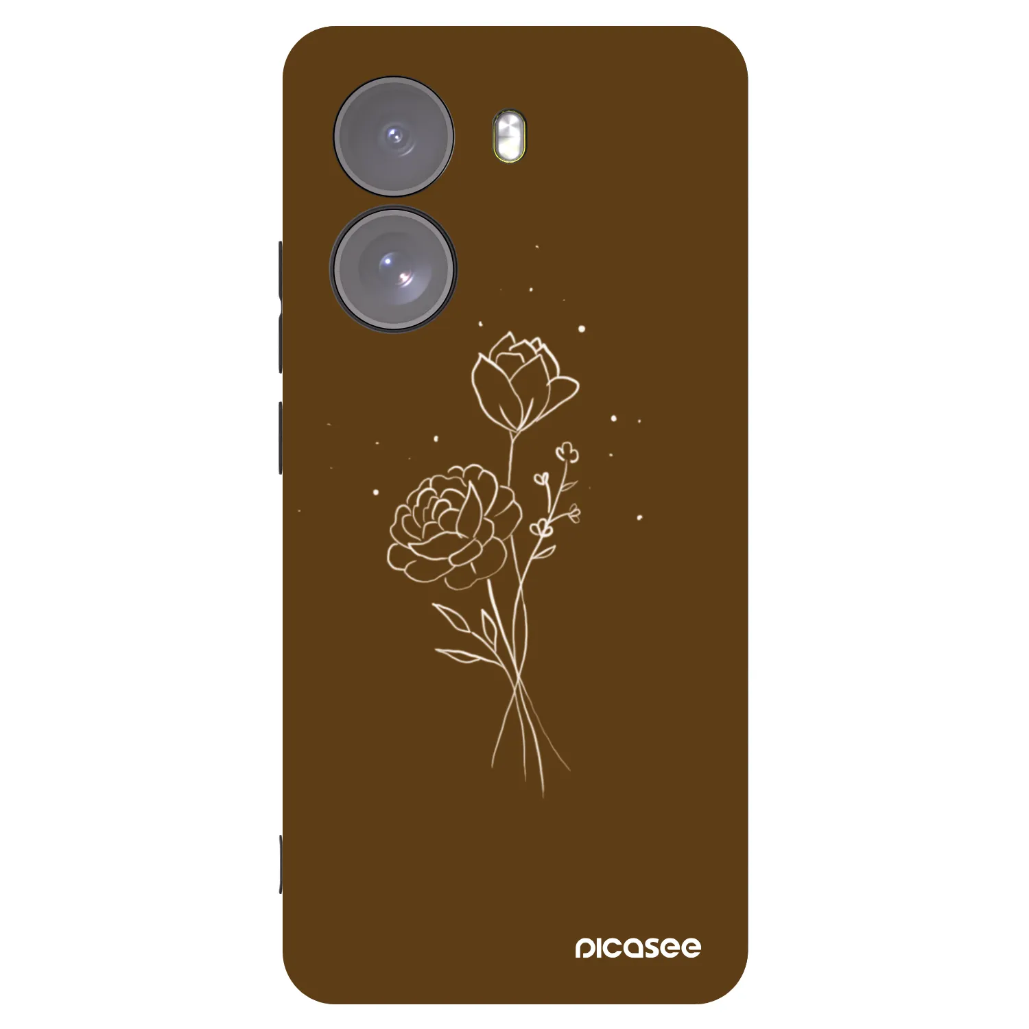 Picasee silikonowe czarne etui na Xiaomi Poco X7 - Brown flowers