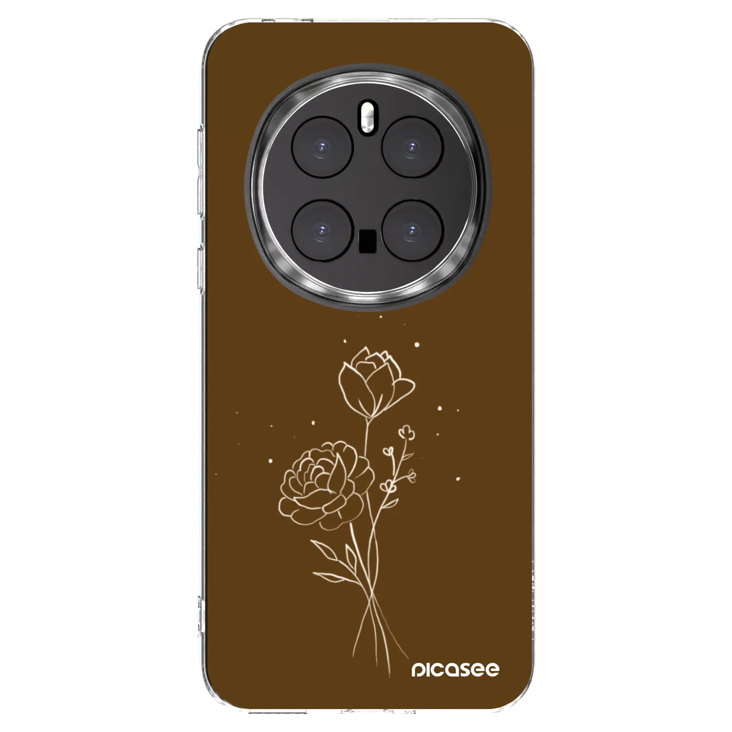 Picasee silikonowe przeźroczyste etui na Honor Magic7 Pro 5G - Brown flowers