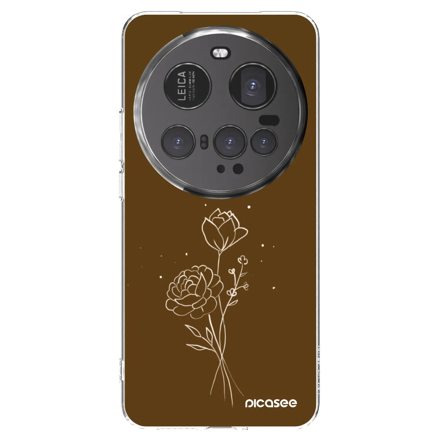 Picasee silikonowe przeźroczyste etui na Xiaomi 15 Ultra - Brown flowers