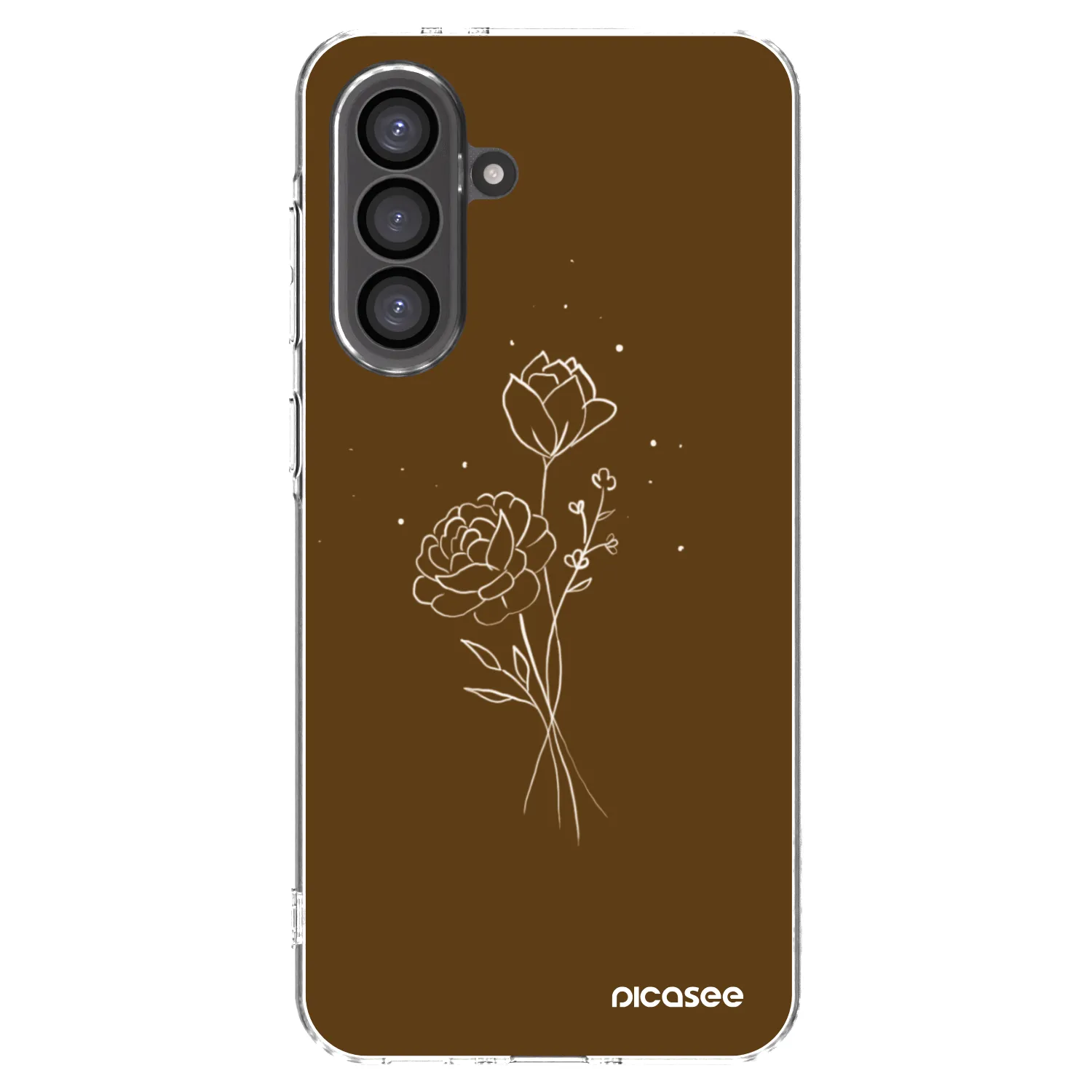 Picasee silikonowe przeźroczyste etui na Samsung Galaxy A56 5G A566B - Brown flowers