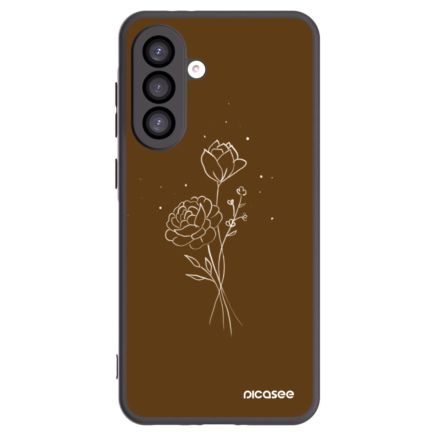Picasee silikonowe czarne etui na Samsung Galaxy A26 5G A266B - Brown flowers