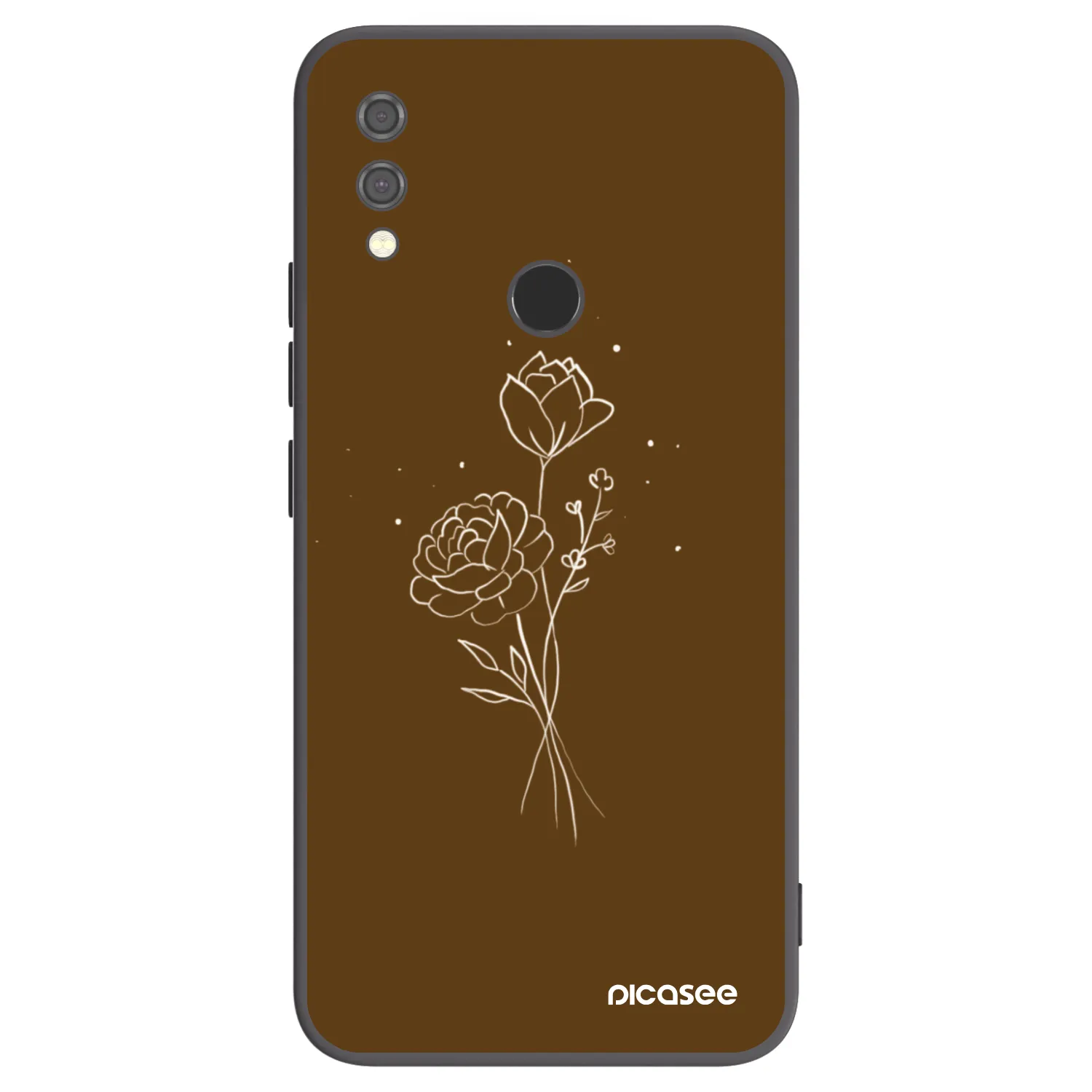 Picasee silikonowe czarne etui na Xiaomi Redmi Note 7 - Brown flowers