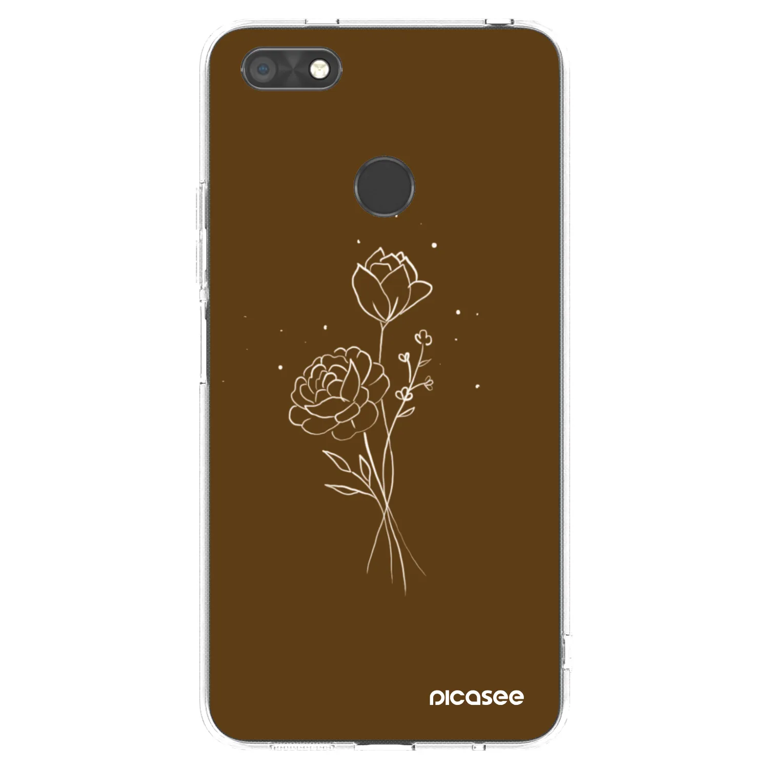 Picasee silikonowe przeźroczyste etui na Huawei P9 Lite Mini - Brown flowers