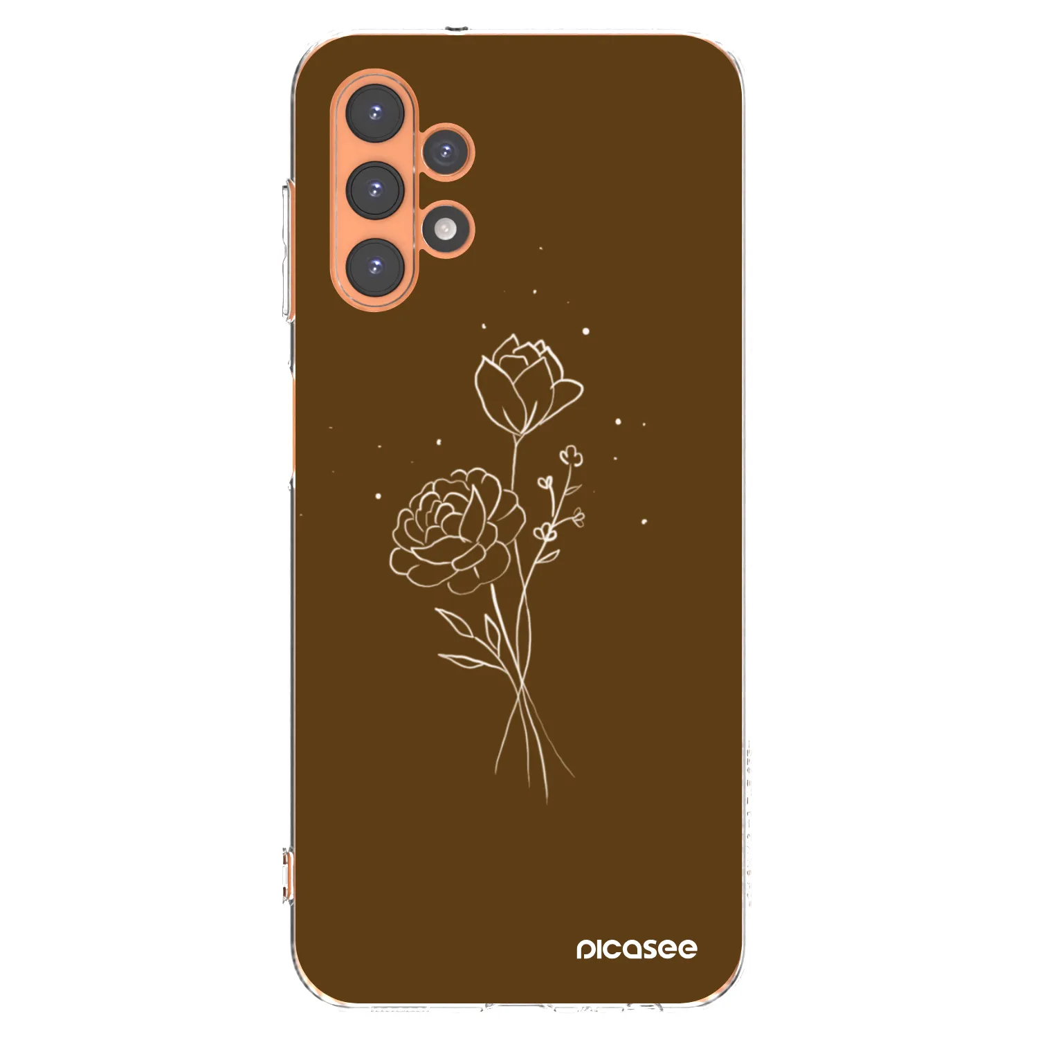 Picasee silikonowe przeźroczyste etui na Samsung Galaxy A13 5G - Brown flowers
