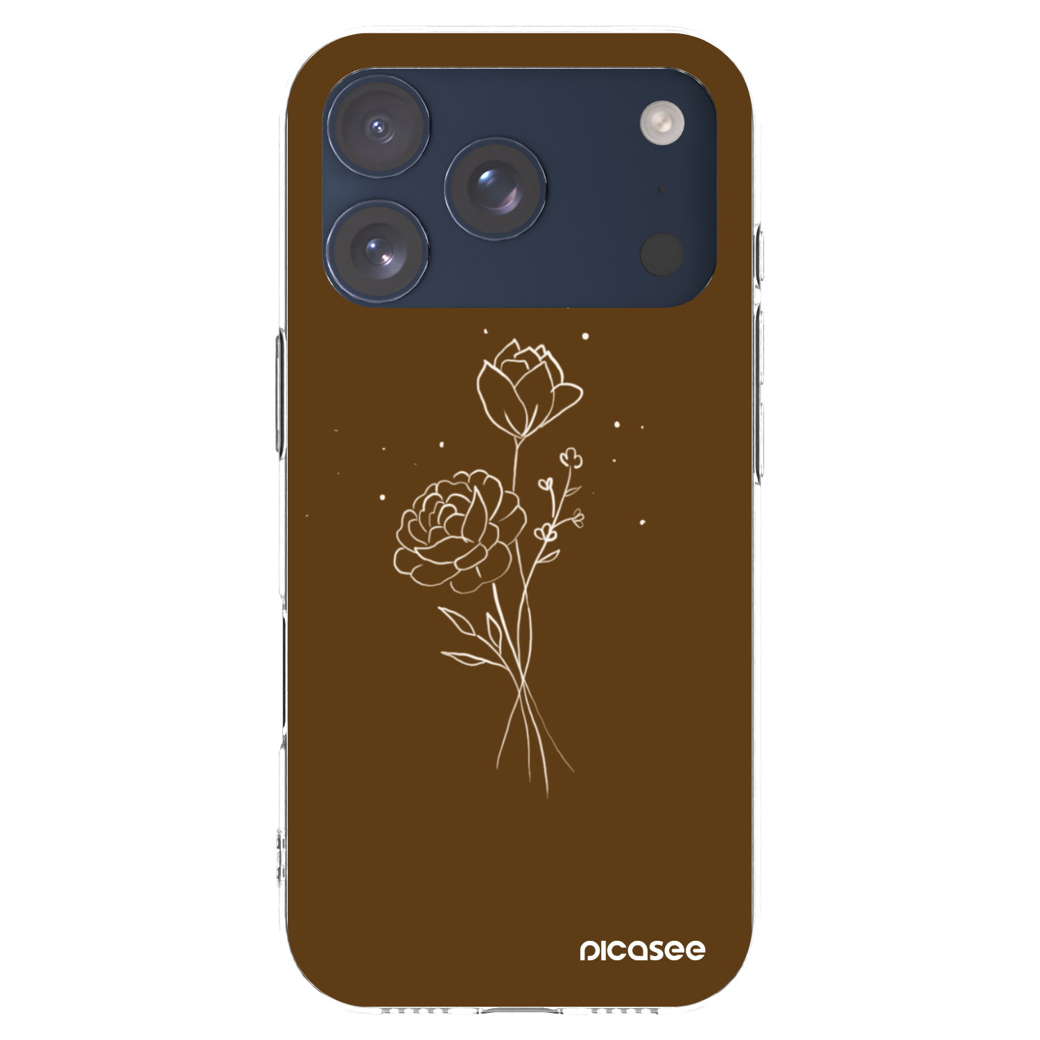 Picasee silikonowe przeźroczyste etui na Apple iPhone 17 Pro - Brown flowers