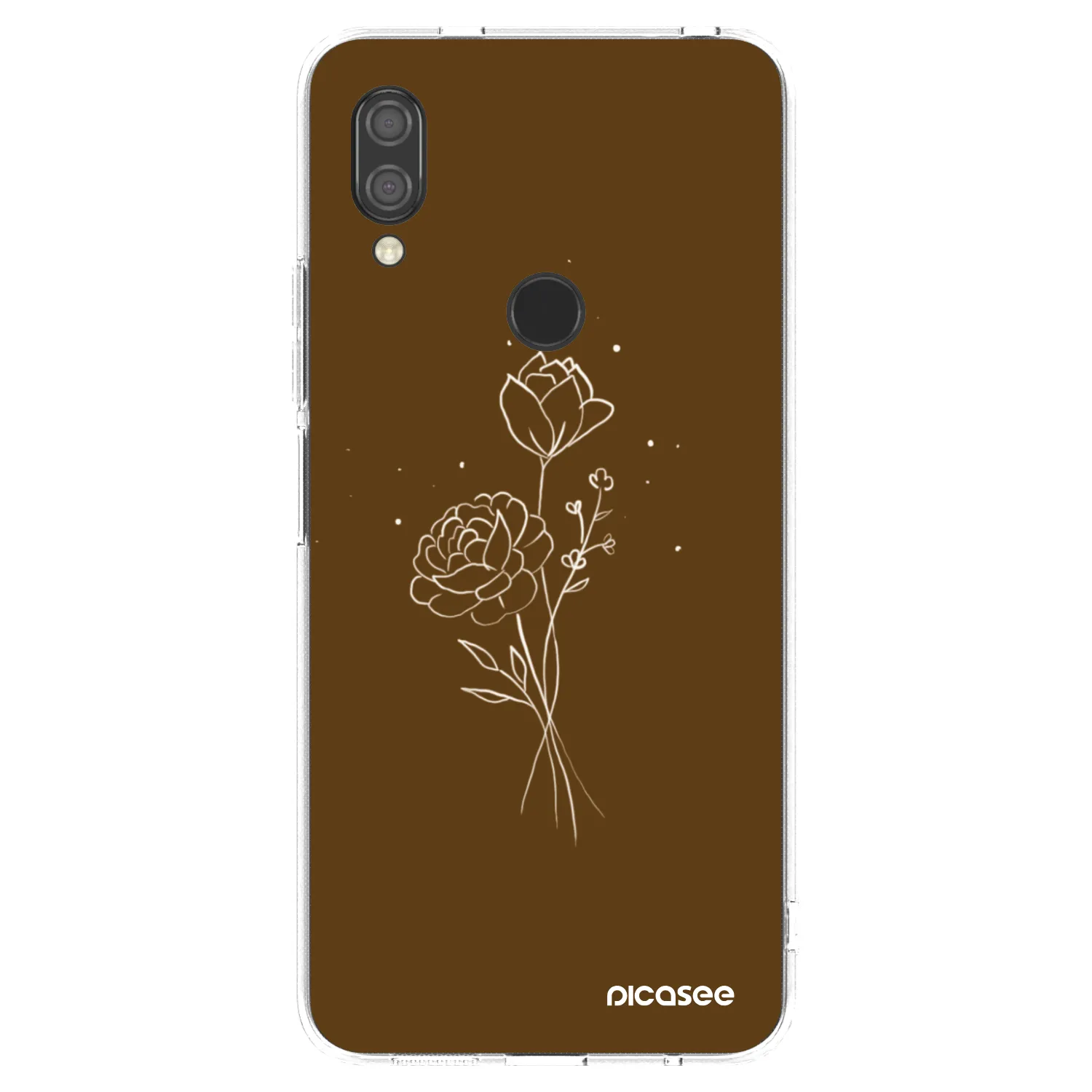 Picasee silikonowe przeźroczyste etui na Xiaomi Redmi 7 - Brown flowers