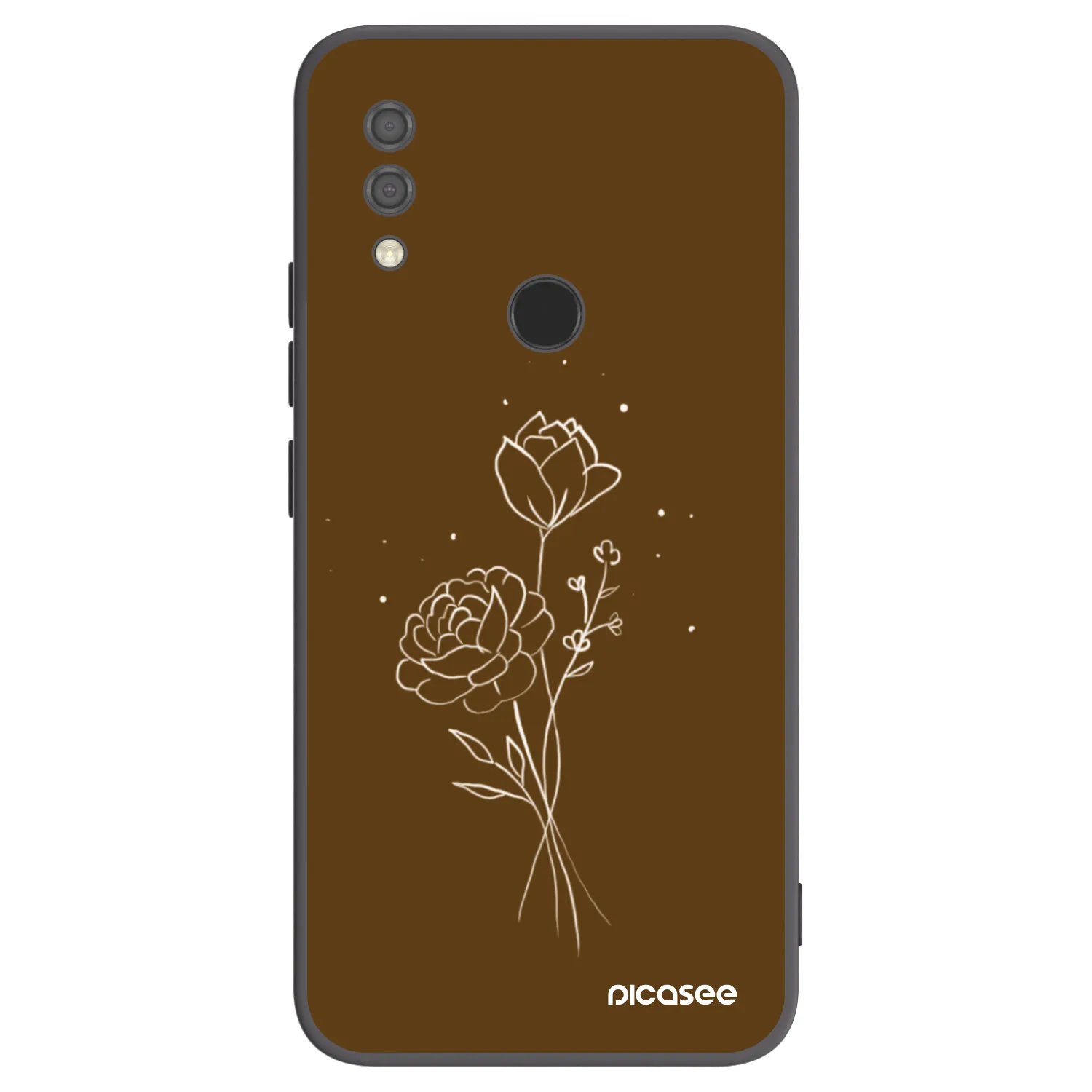 Picasee silikonowe czarne etui na Xiaomi Redmi 7 - Brown flowers