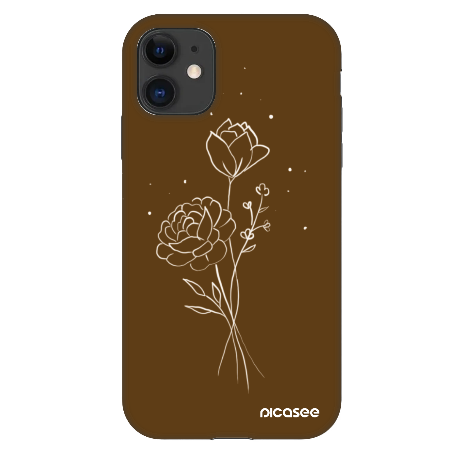 Picasee Fashion Case na Apple iPhone 11 - Brown flowers