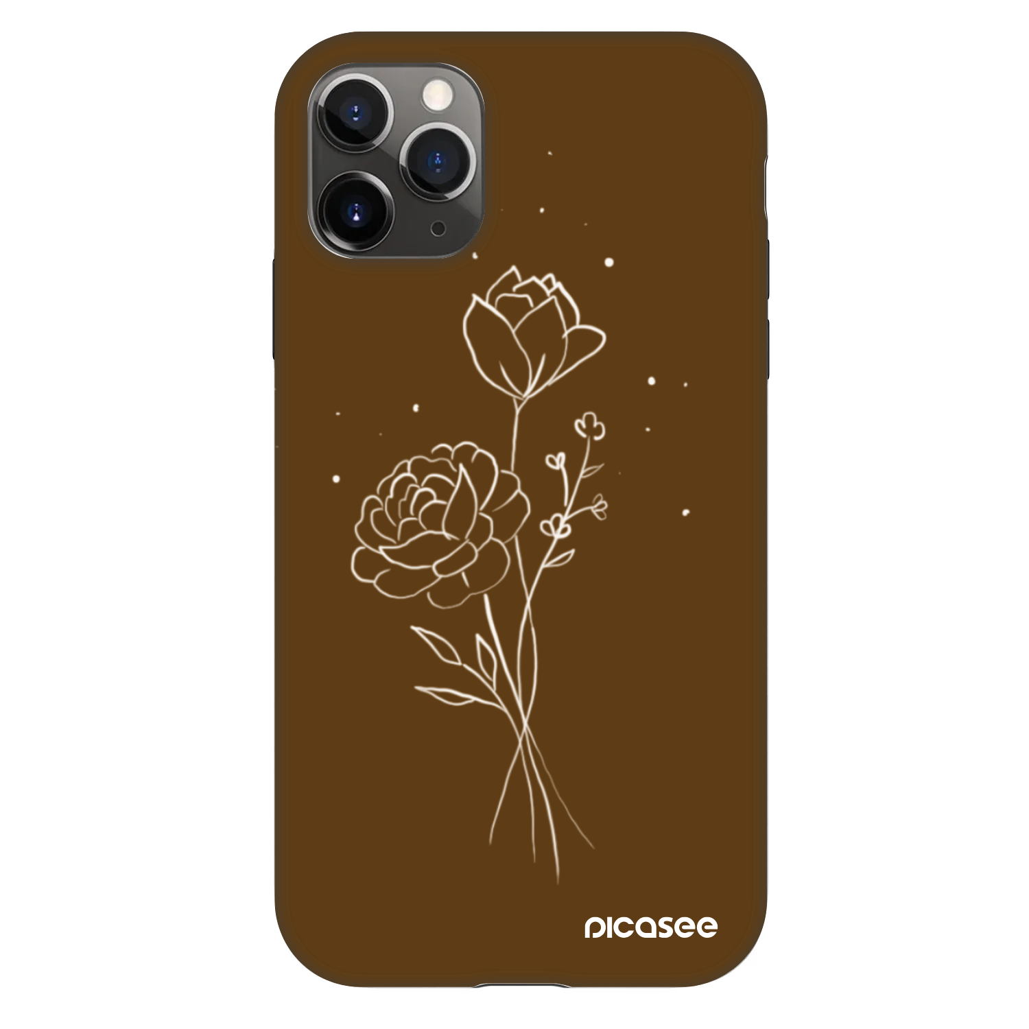 Picasee Fashion Case na Apple iPhone 11 Pro - Brown flowers