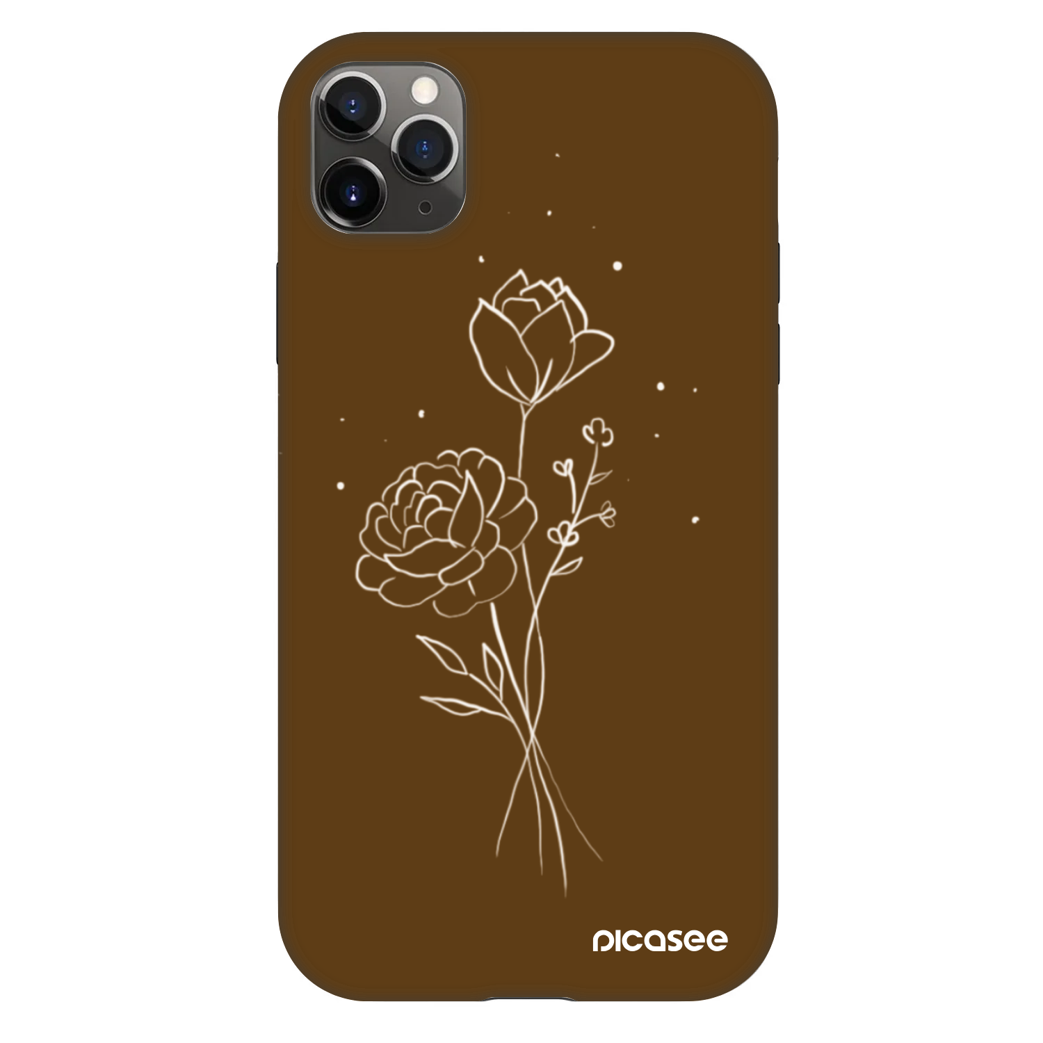 Picasee Fashion Case na Apple iPhone 11 Pro Max - Brown flowers