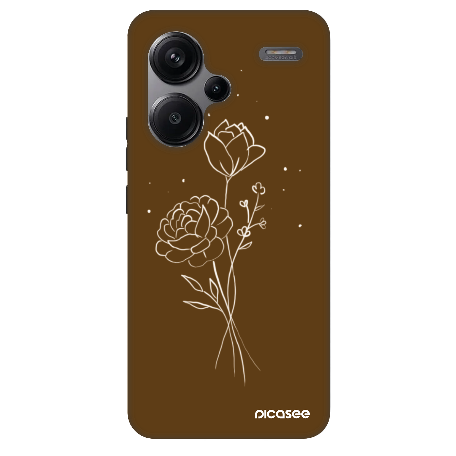 Picasee Fashion Case na Xiaomi Redmi Note 13 Pro+ 5G - Brown flowers