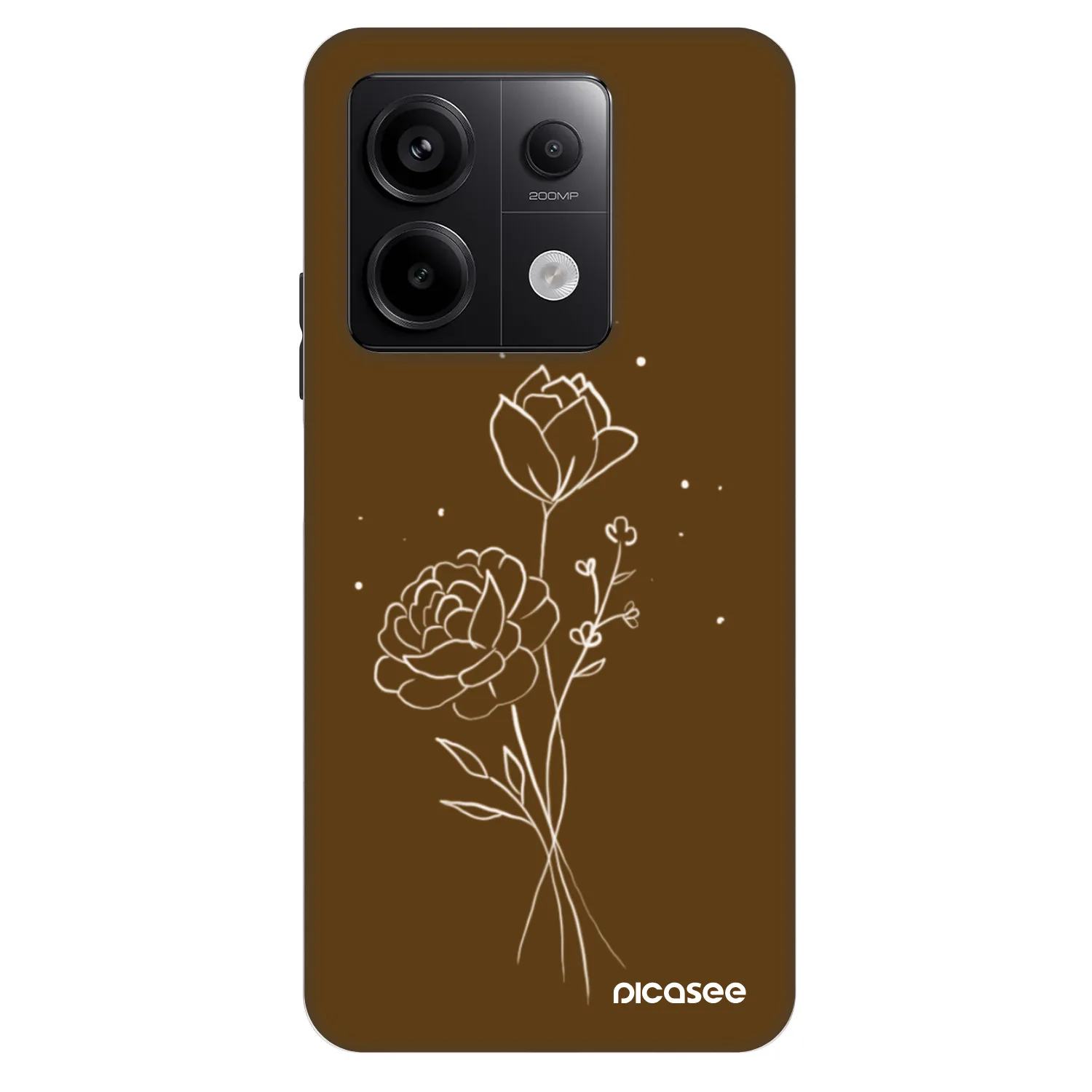 Picasee Fashion Case na Xiaomi Redmi Note 13 Pro 5G - Brown flowers