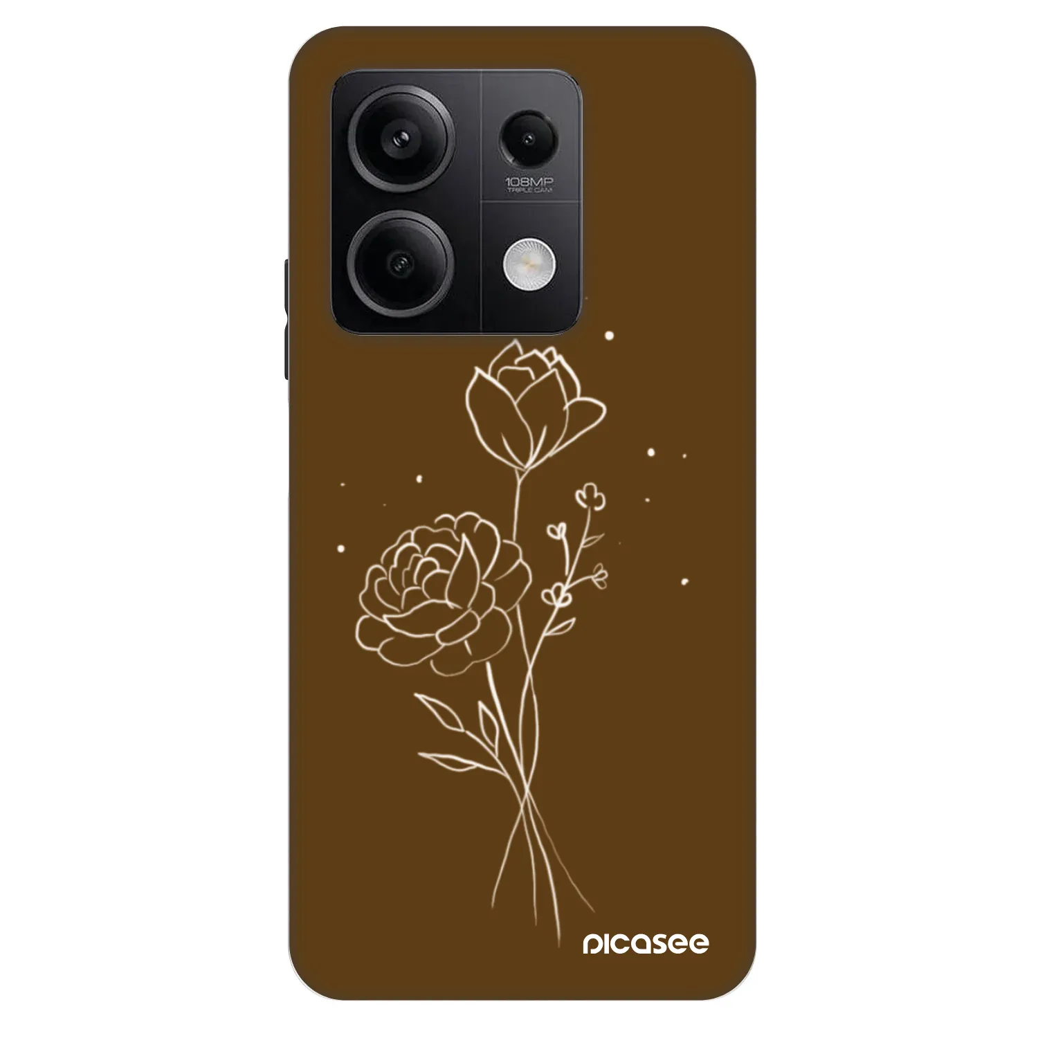Picasee Fashion Case na Xiaomi Redmi Note 13 5G - Brown flowers