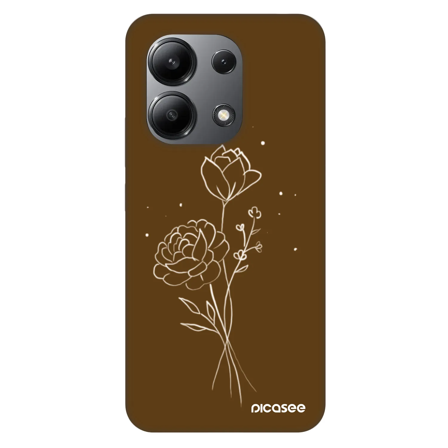 Picasee Fashion Case na Xiaomi Redmi Note 13 4G - Brown flowers