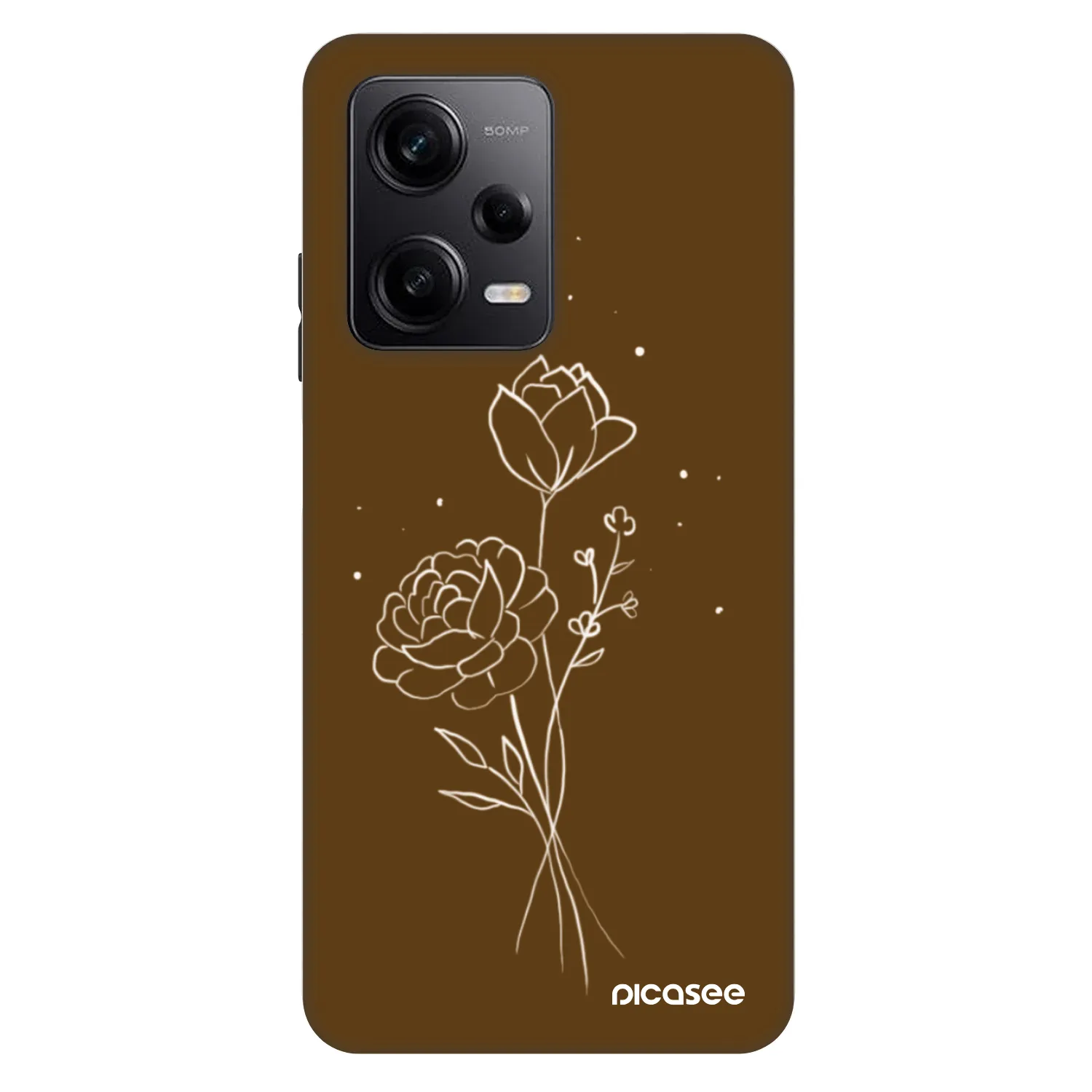Picasee Fashion Case na Xiaomi Redmi Note 12 Pro 5G - Brown flowers