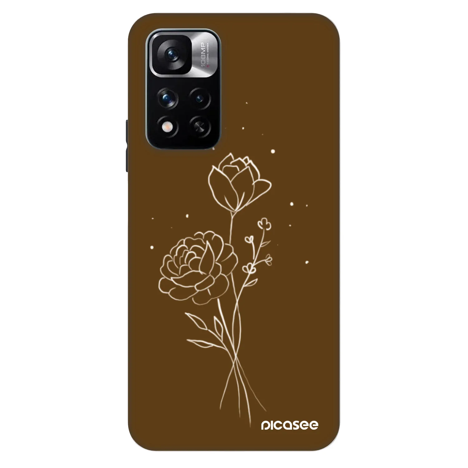 Picasee Fashion Case na Xiaomi Redmi Note 11 Pro 5G - Brown flowers