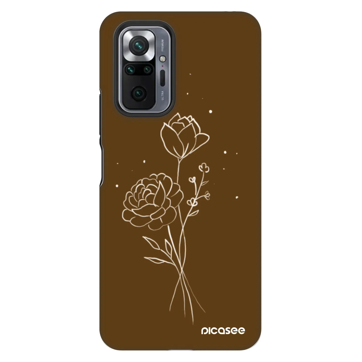 Picasee Fashion Case na Xiaomi Redmi Note 10 Pro - Brown flowers
