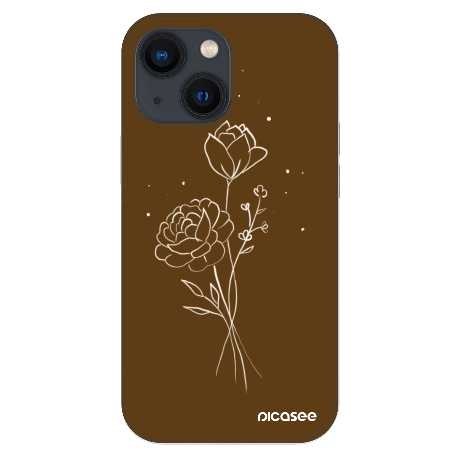Picasee Fashion Case na Apple iPhone 13 mini - Brown flowers