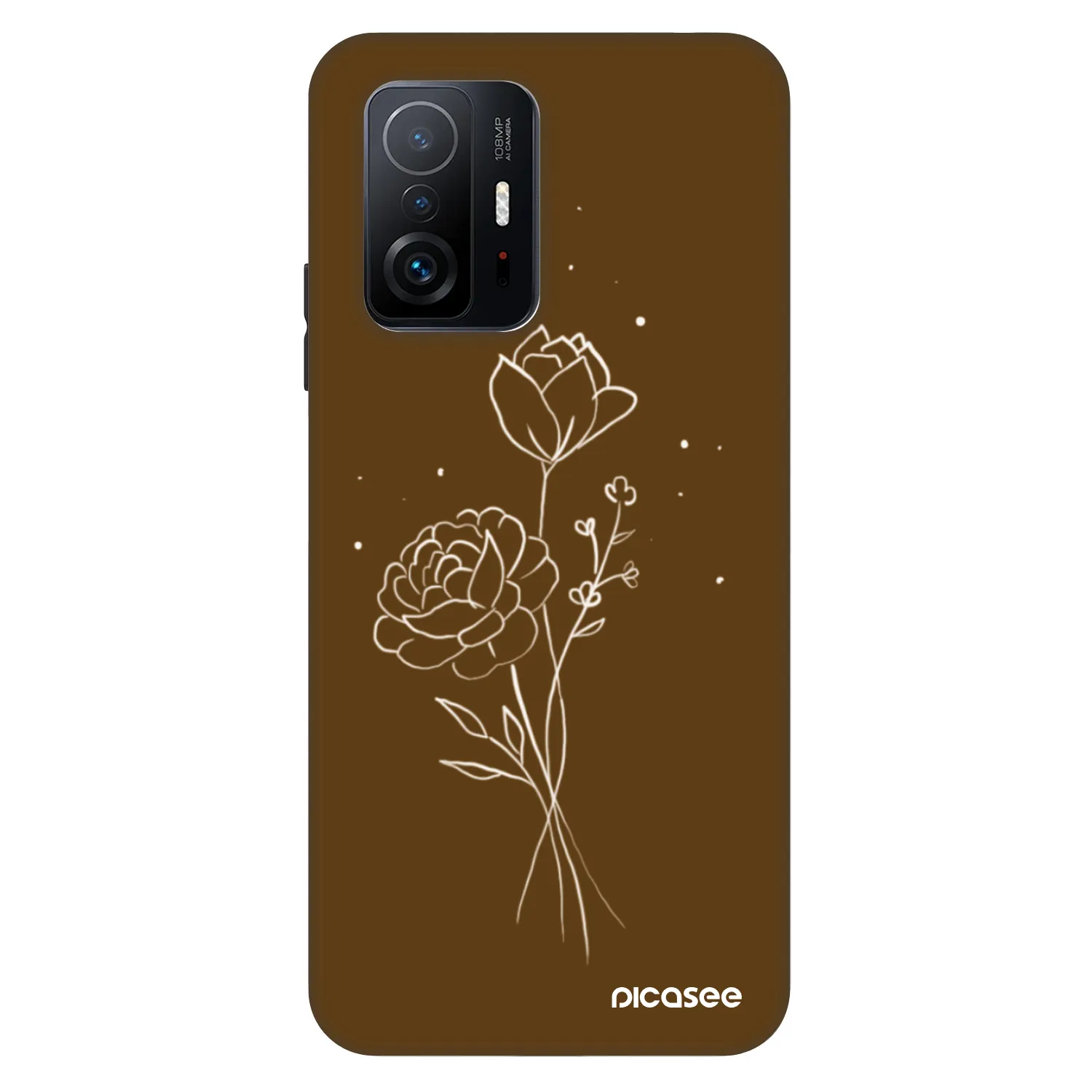 Picasee Fashion Case na Xiaomi 11T Pro - Brown flowers