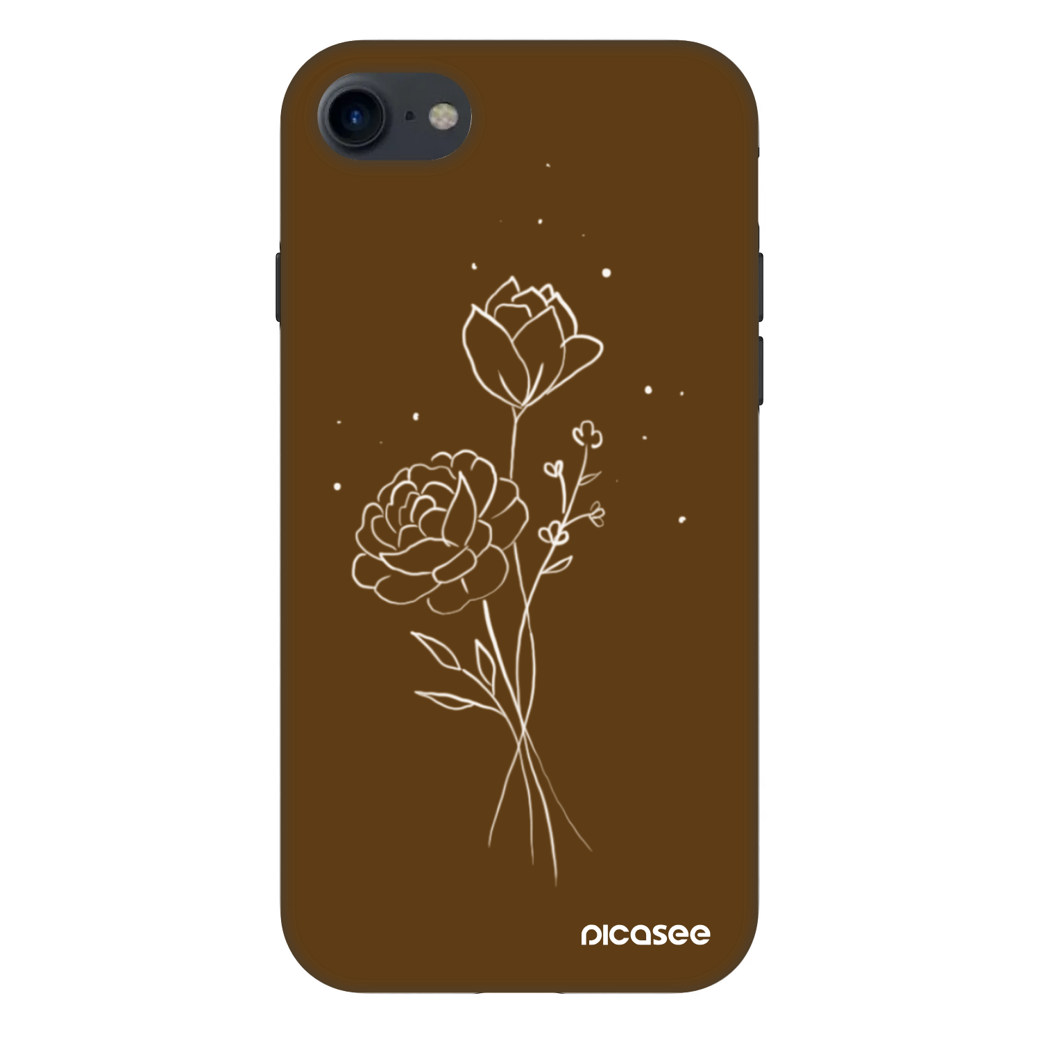 Picasee Fashion Case na Apple iPhone SE 2020 - Brown flowers