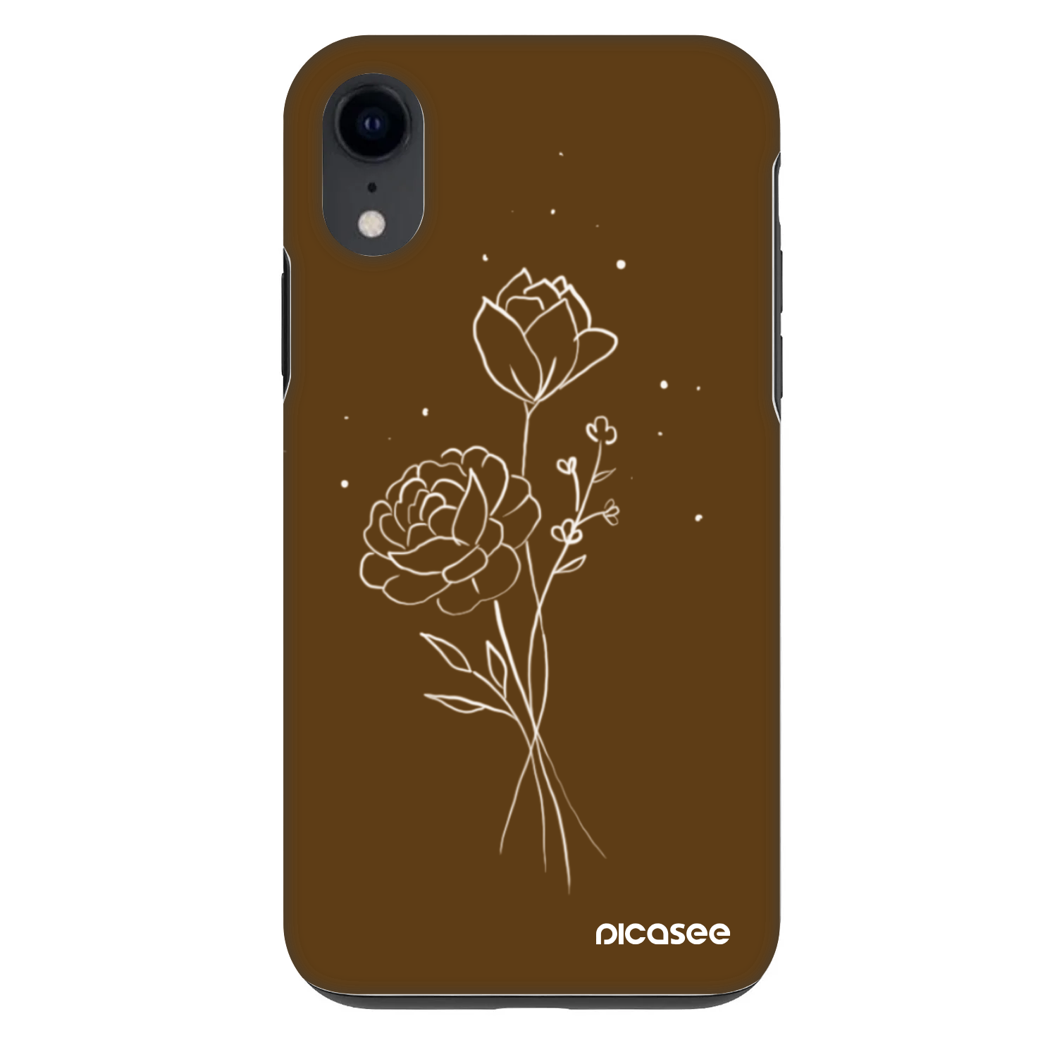 Picasee Fashion Case na Apple iPhone XR - Brown flowers