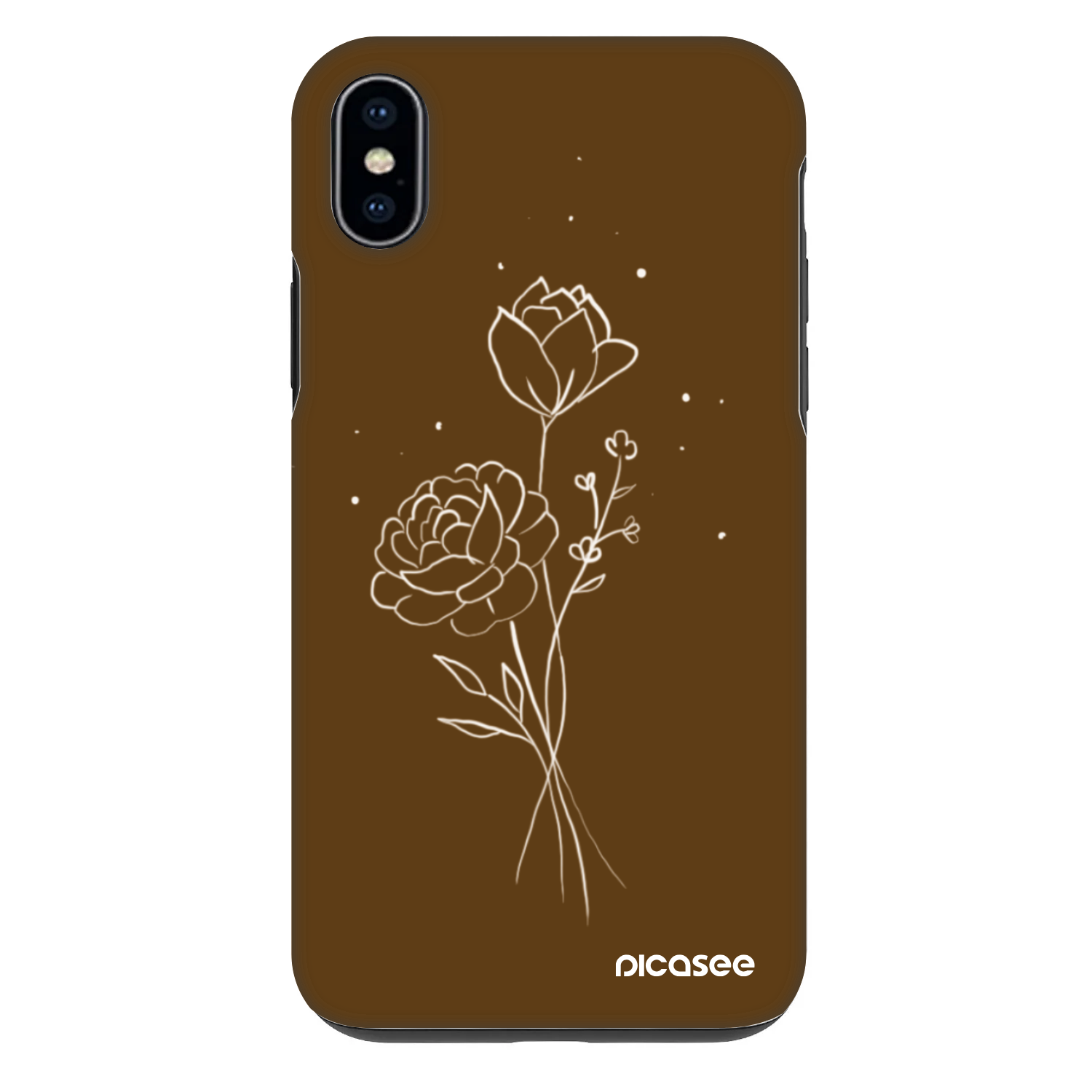 Picasee Fashion Case na Apple iPhone XS Max - Brown flowers