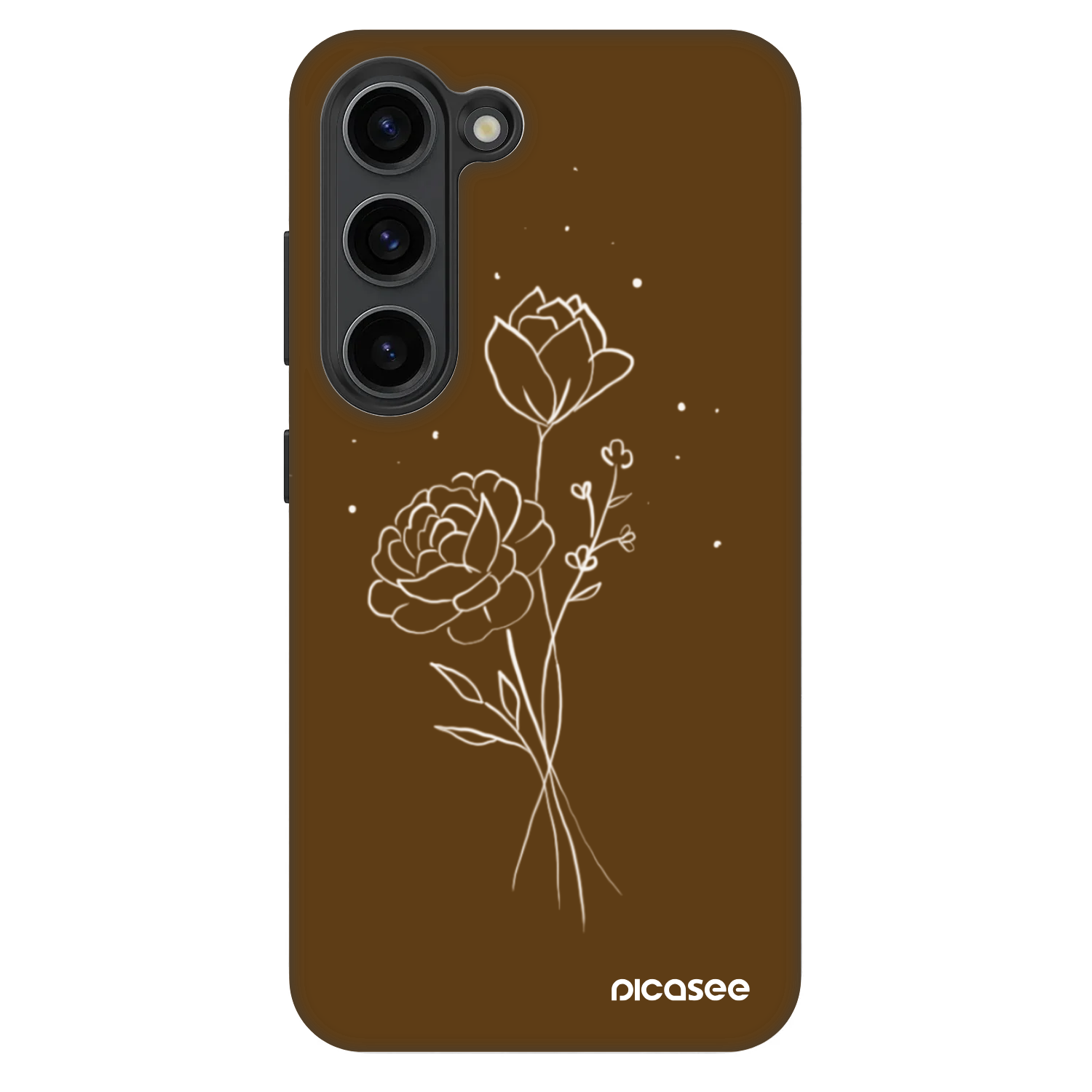 Picasee Fashion Case na Samsung Galaxy S23 5G - Brown flowers