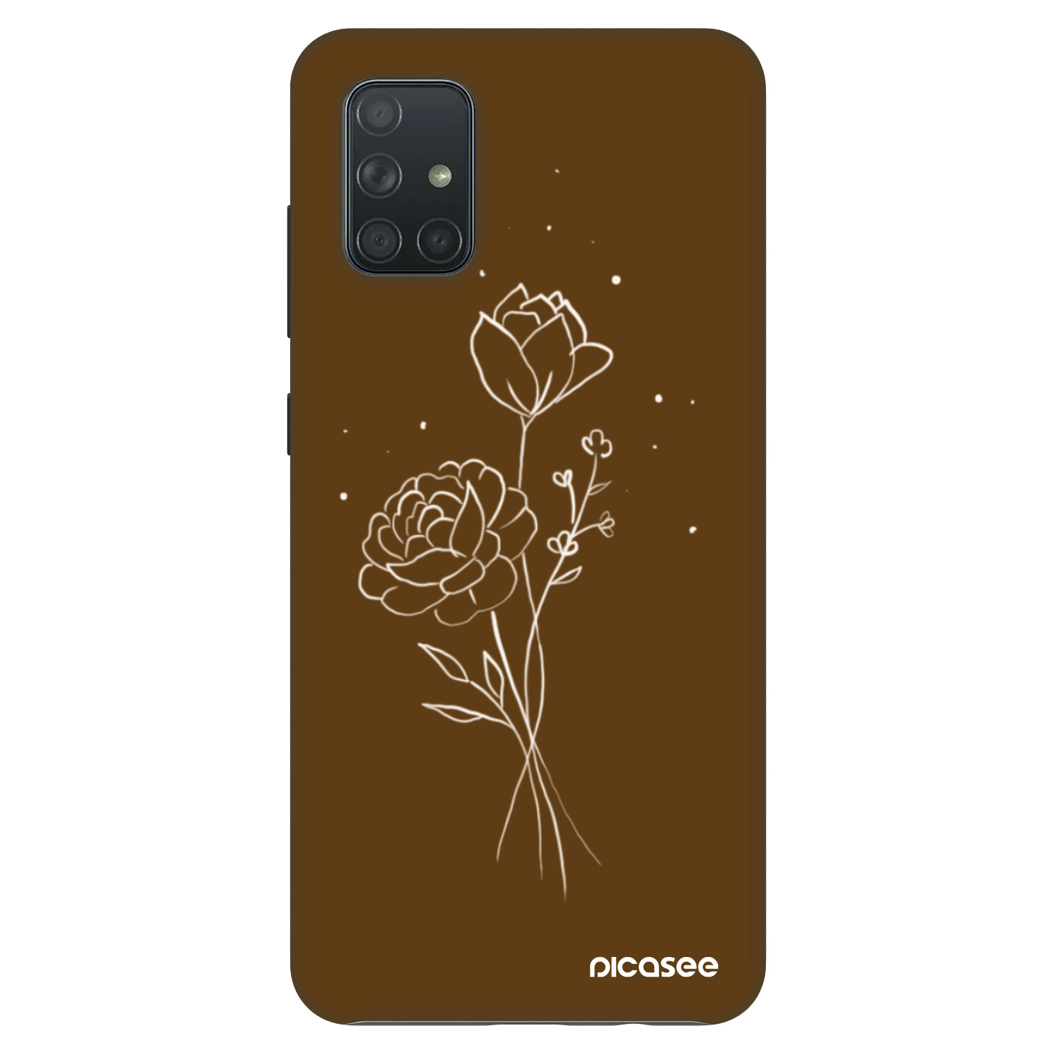 Picasee Fashion Case na Samsung Galaxy A71 A715F - Brown flowers