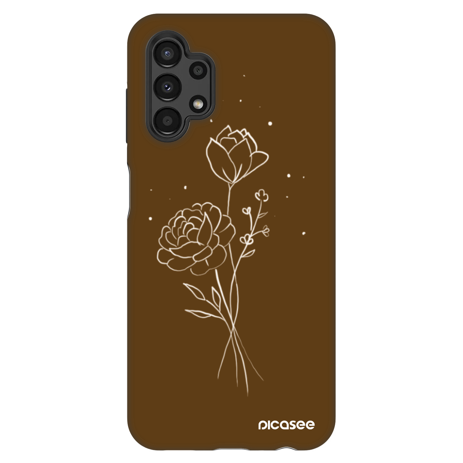 Picasee Fashion Case na Samsung Galaxy A13 4G A135 - Brown flowers