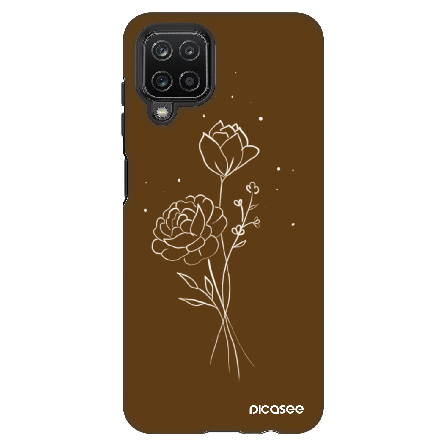 Picasee Fashion Case na Samsung Galaxy A12 A125F - Brown flowers