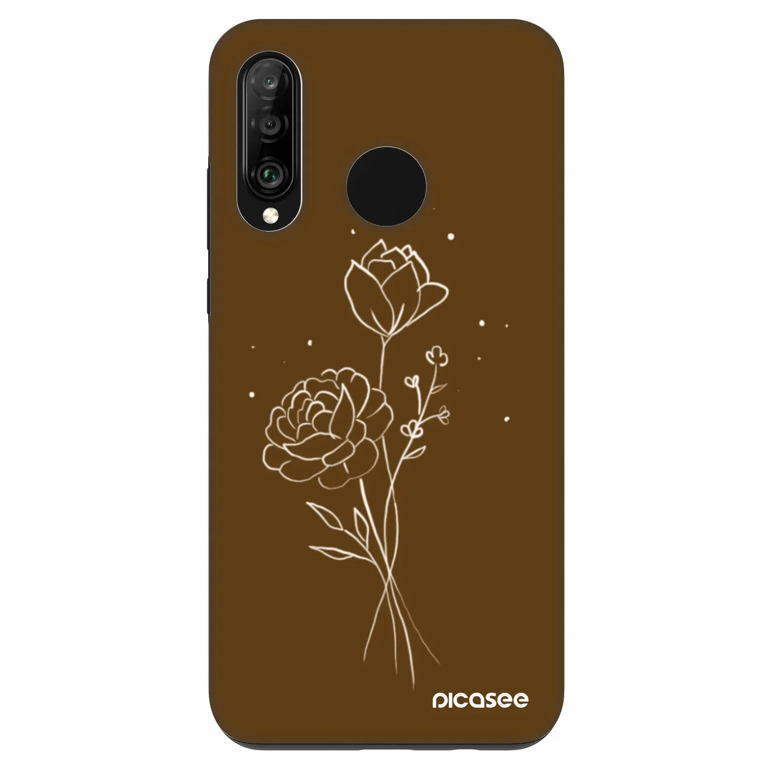 Picasee Fashion Case na Huawei P30 Lite - Brown flowers