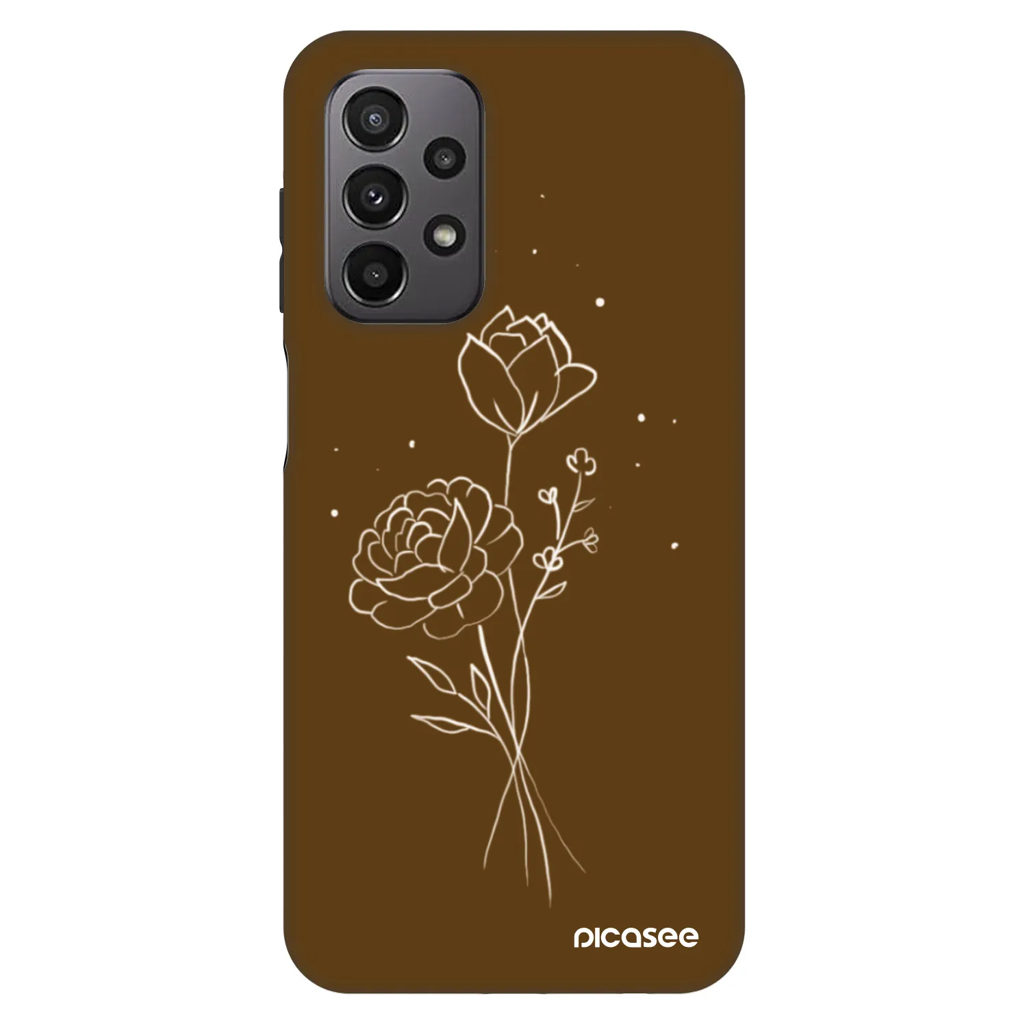 Picasee Fashion Case na Samsung Galaxy A23 A235F 4G - Brown flowers