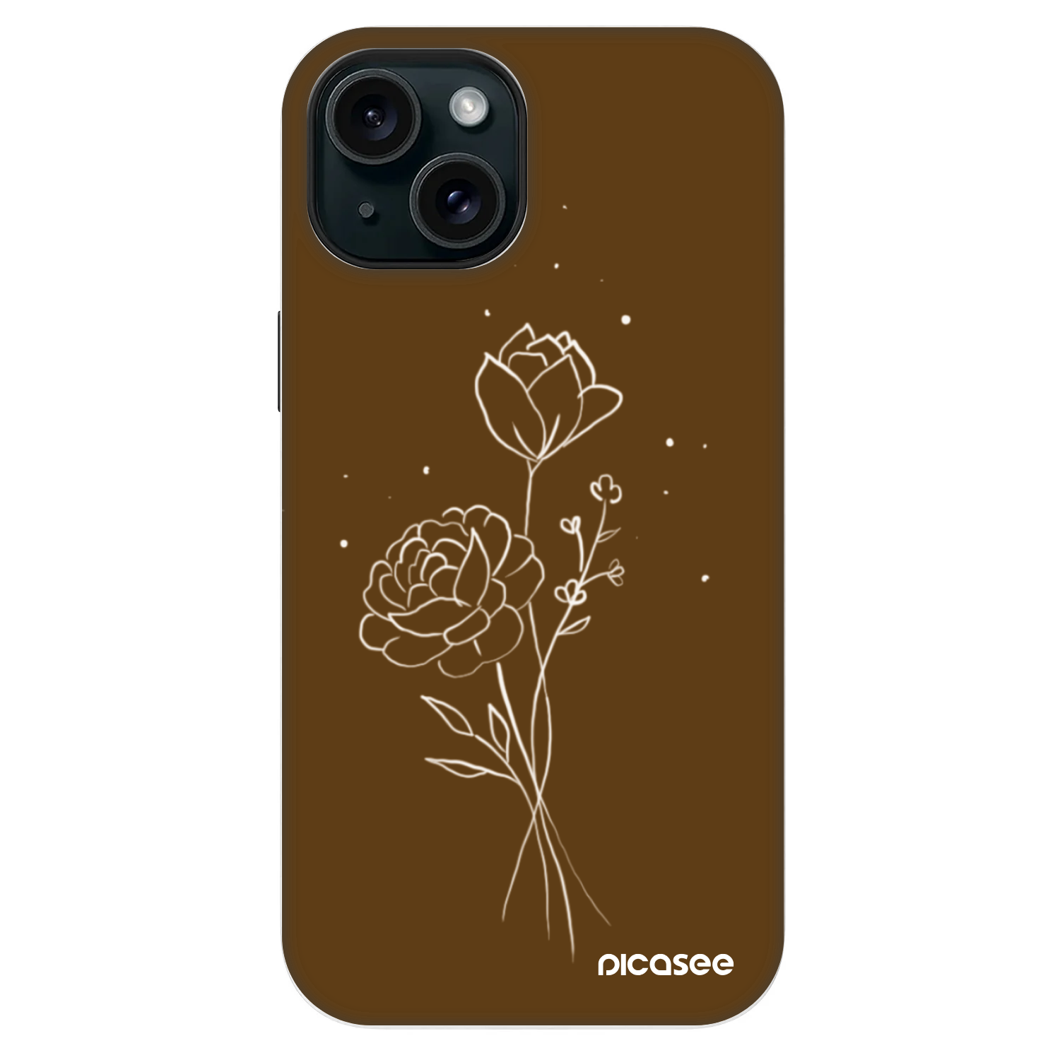 Picasee Fashion Case MagSafe na Apple iPhone 13 - Brown flowers