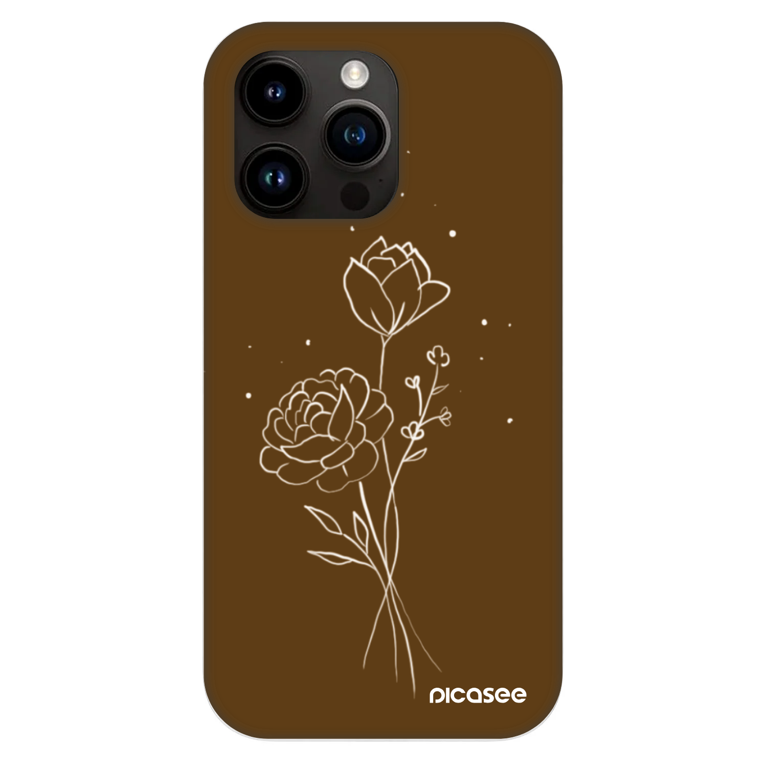 Picasee Fashion Case MagSafe na Apple iPhone 13 Pro - Brown flowers
