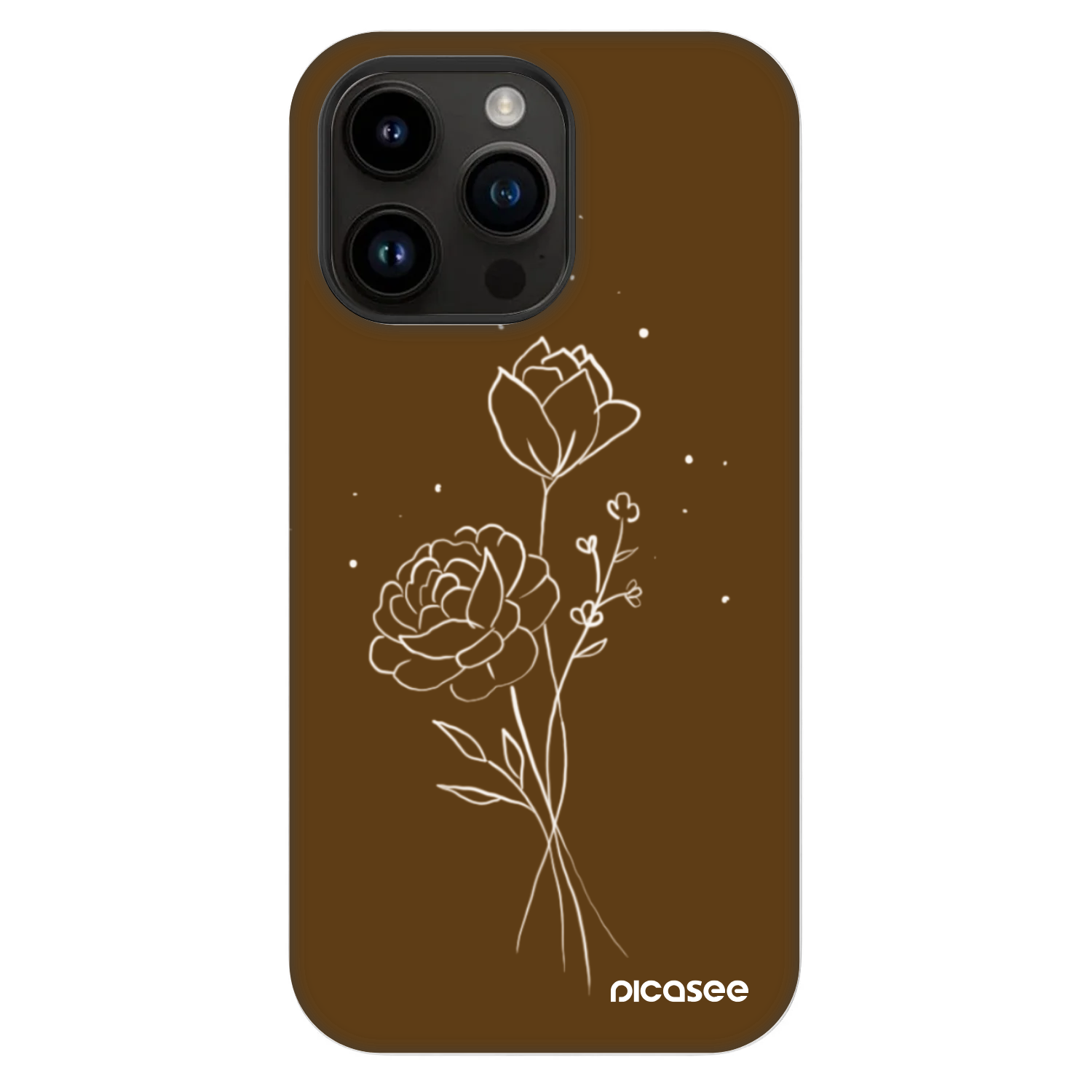 Picasee Fashion Case MagSafe na Apple iPhone 14 Pro Max - Brown flowers