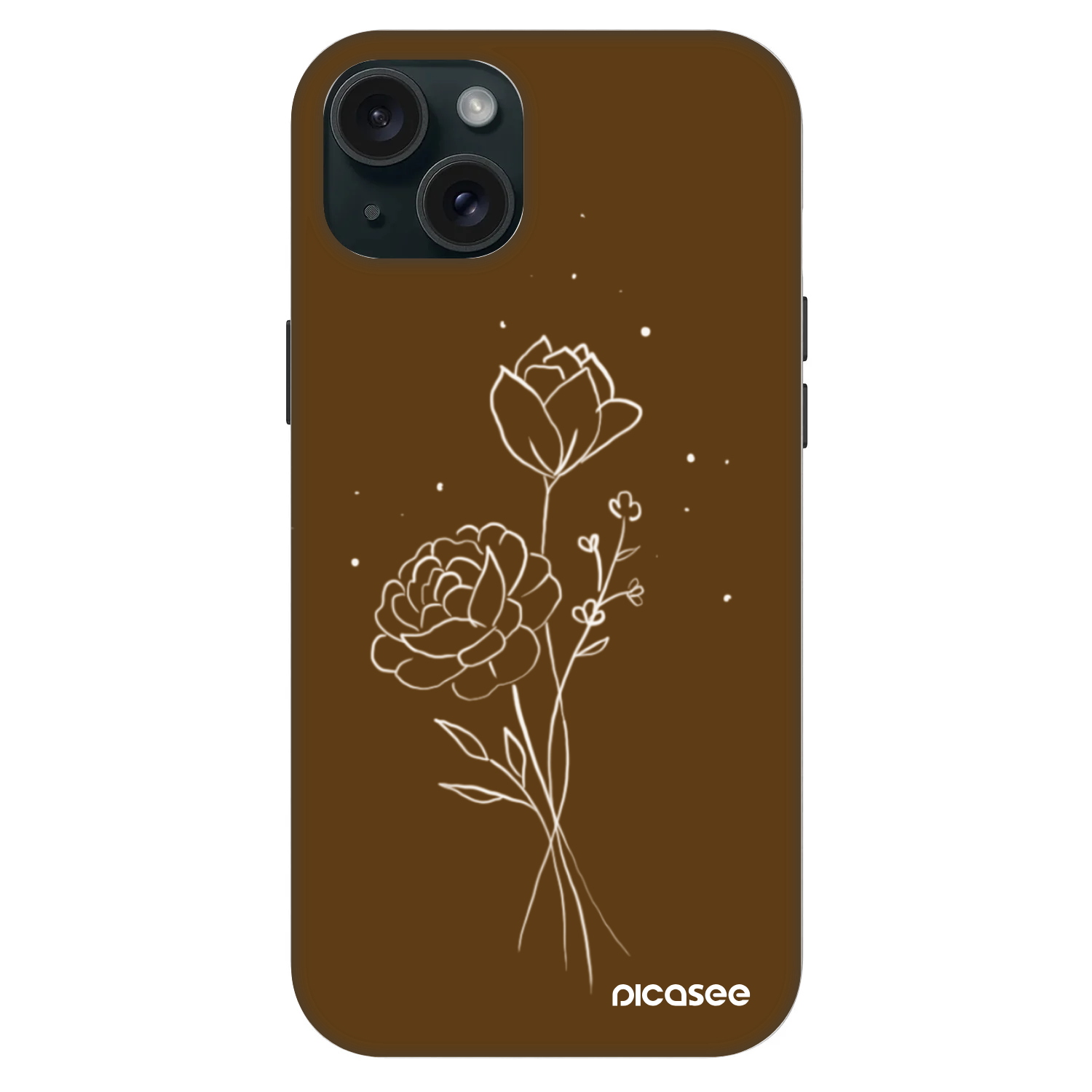 Picasee Fashion Case MagSafe na Apple iPhone 15 Plus - Brown flowers