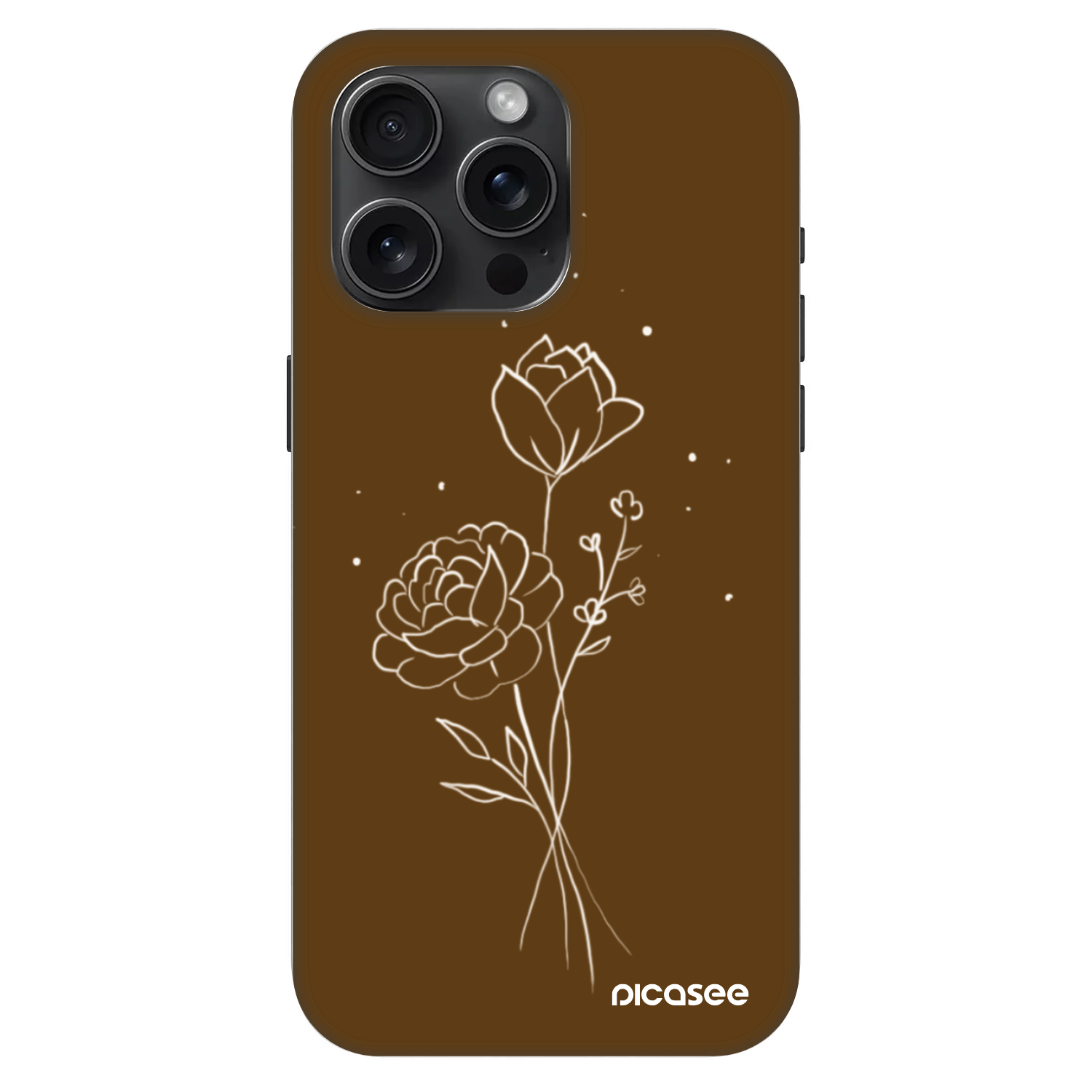 Picasee Fashion Case MagSafe na Apple iPhone 15 Pro Max - Brown flowers