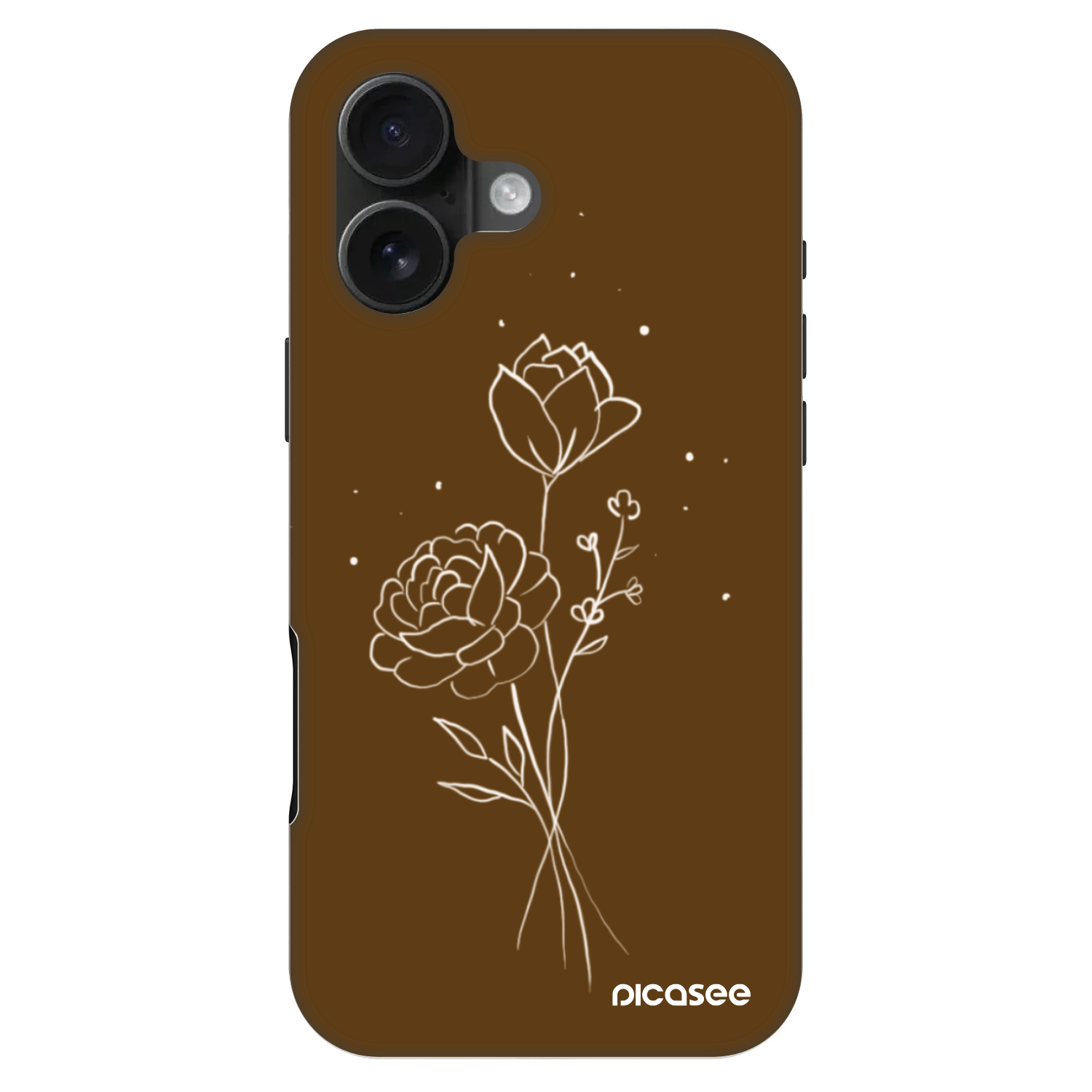 Picasee Fashion Case MagSafe na Apple iPhone 16 - Brown flowers