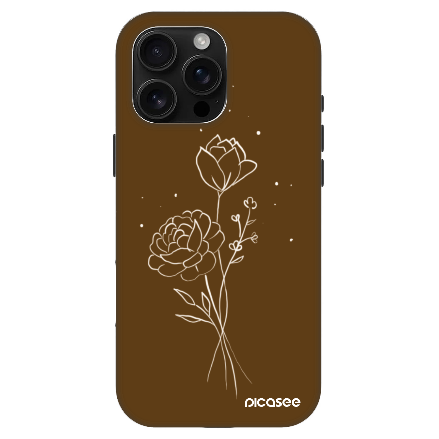 Picasee Fashion Case MagSafe na Apple iPhone 16 Pro Max - Brown flowers