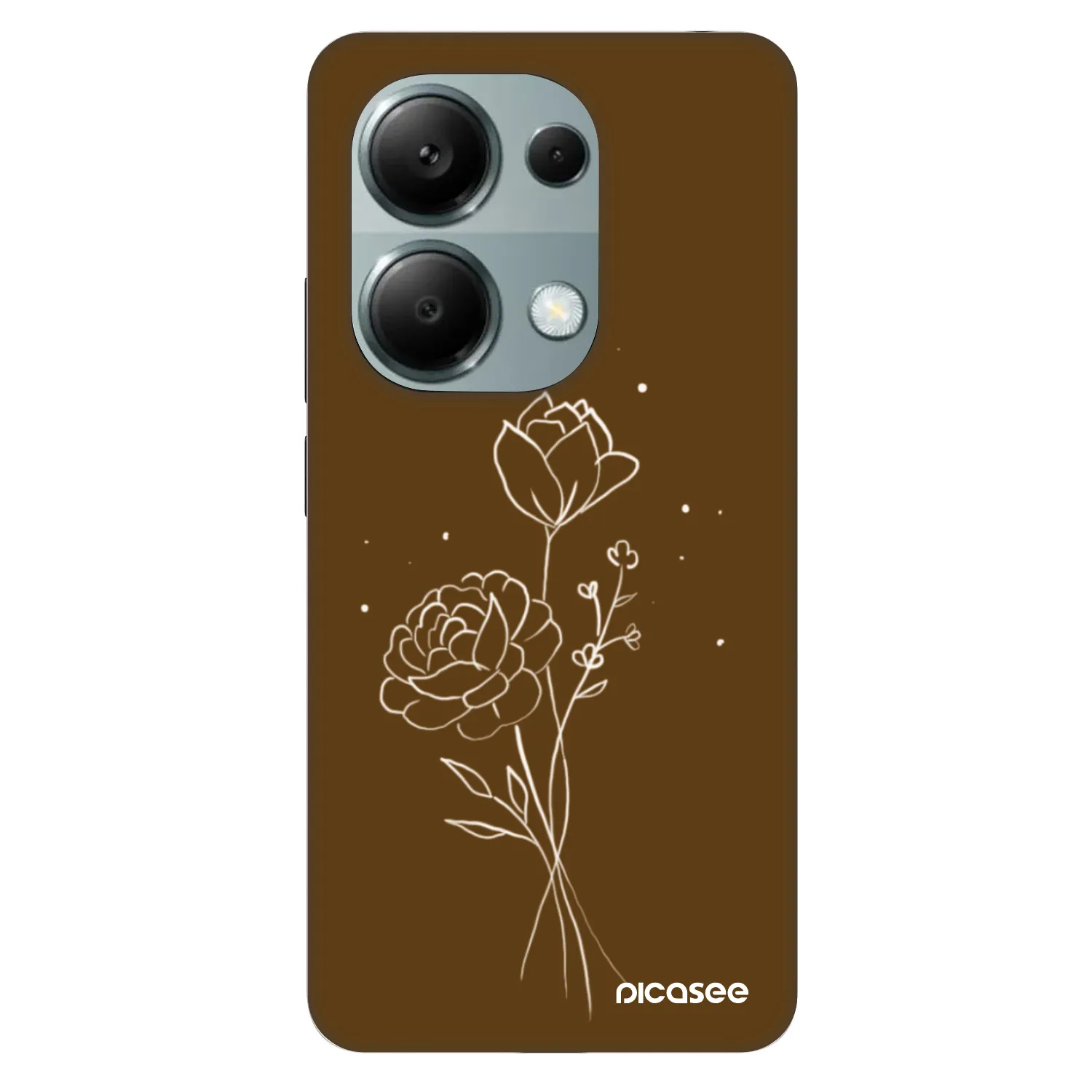Picasee Fashion Case na Xiaomi Redmi Note 13 Pro 4G - Brown flowers